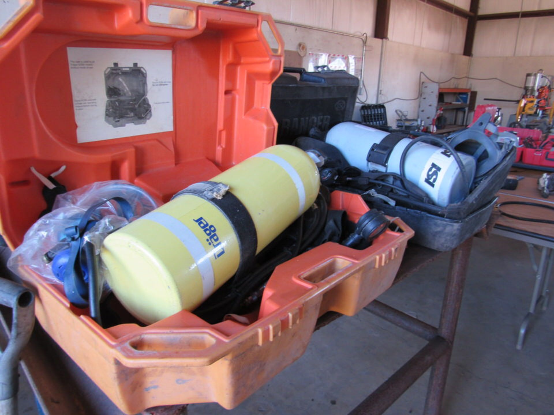 Two Air Tanks (Breathing Units) for Hazardous Operations, in Cases