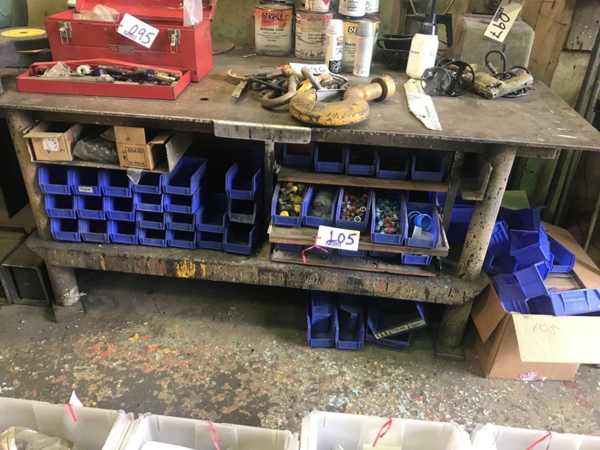 QUANTITY OF BLUE PARTS BINS - LEFT SIDE