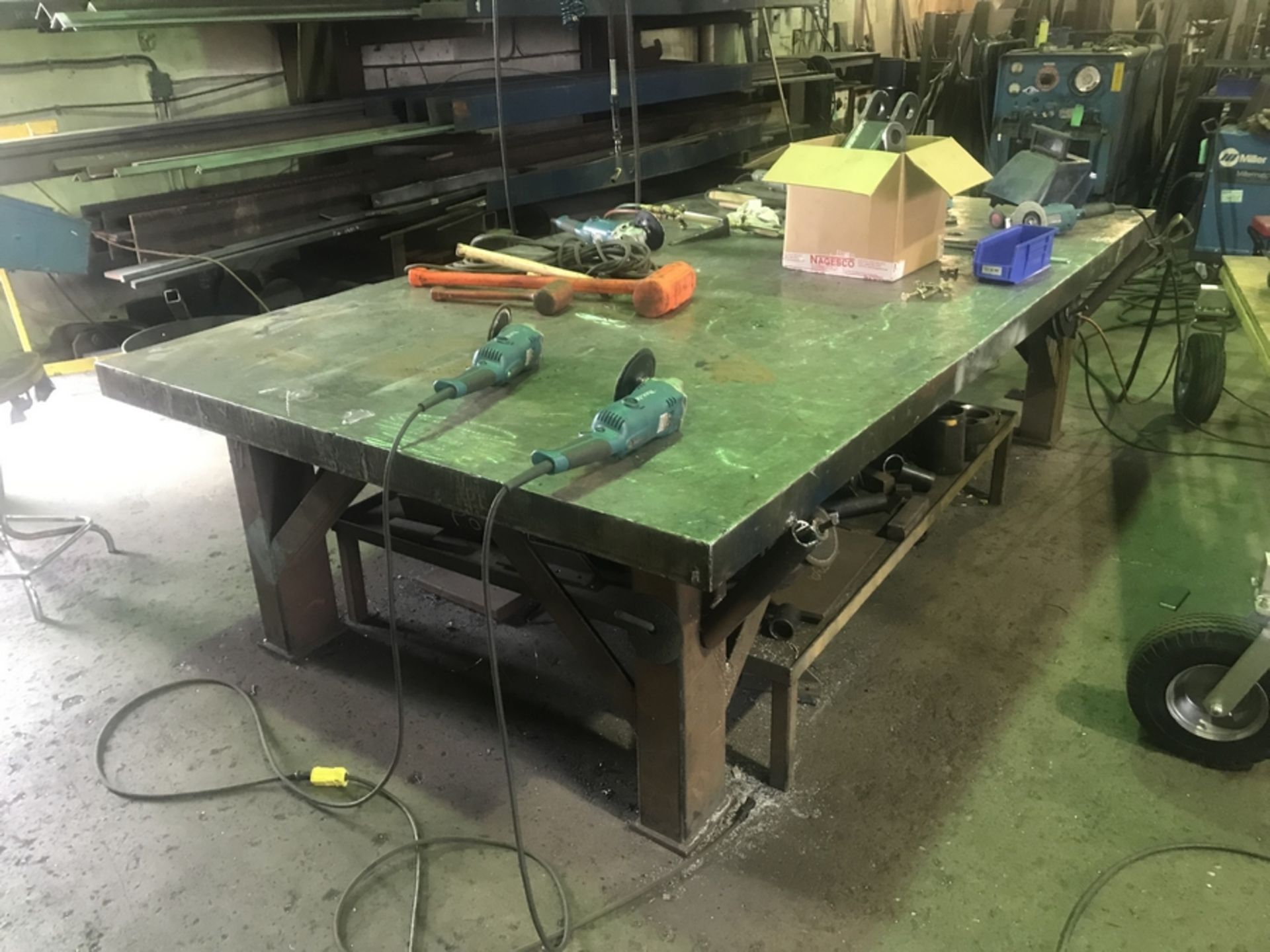 5' X 9' X 3" PLATE WORKTABLE
