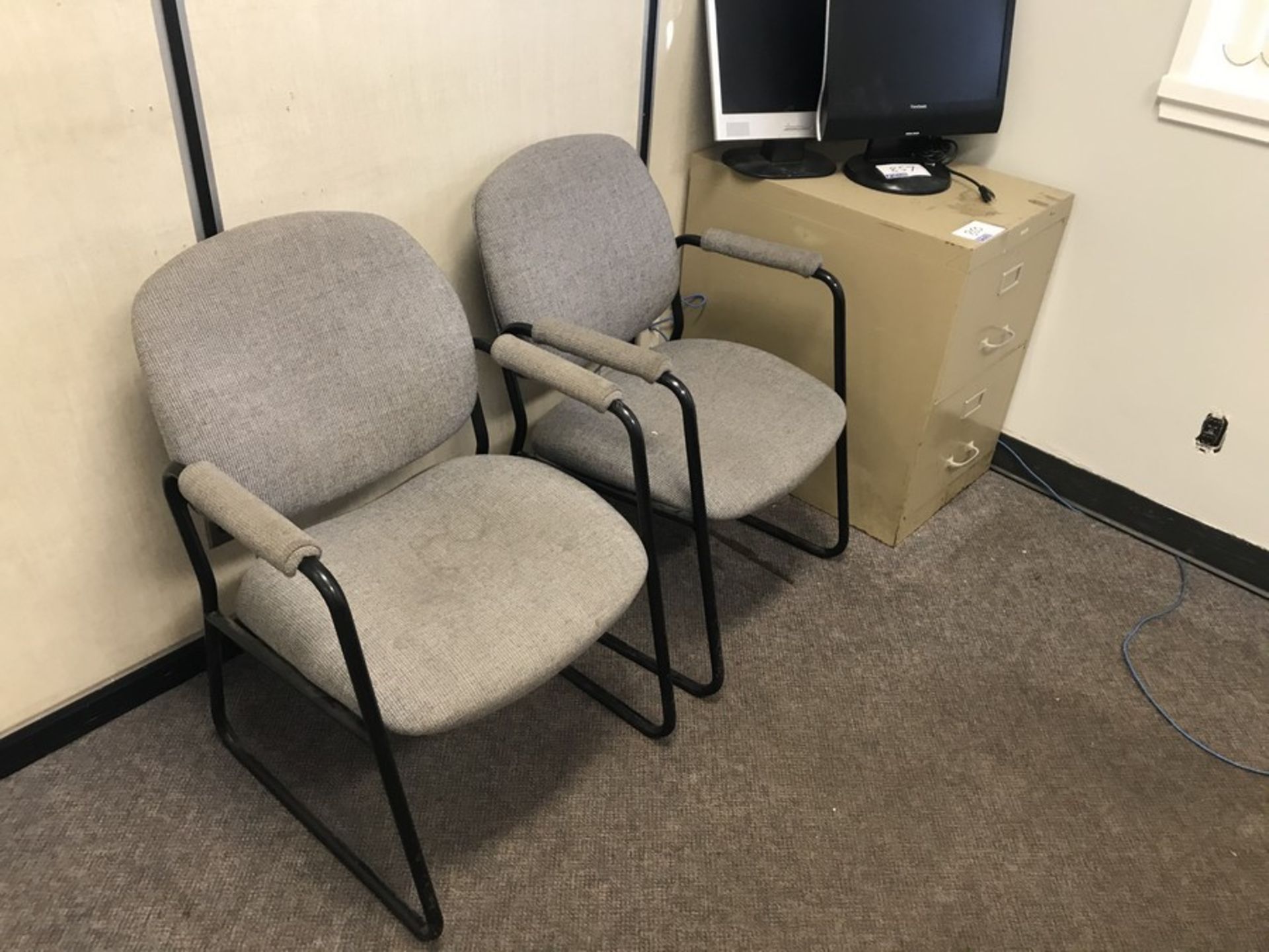 FLIE CABINET & 2 CLIENT CHAIRS