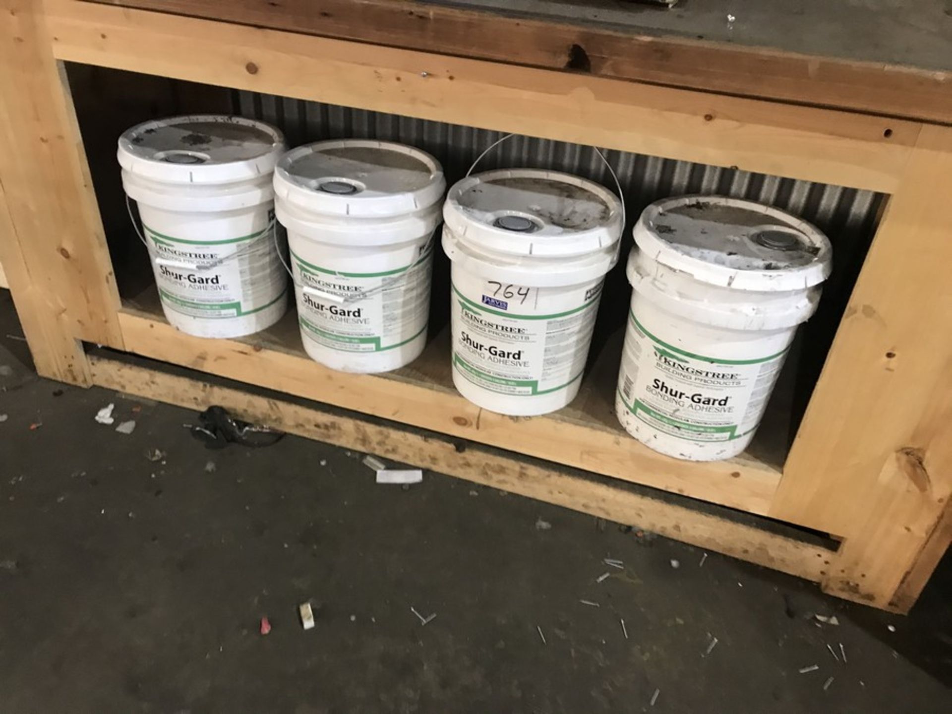 4 PAILS OF ADHESIVE