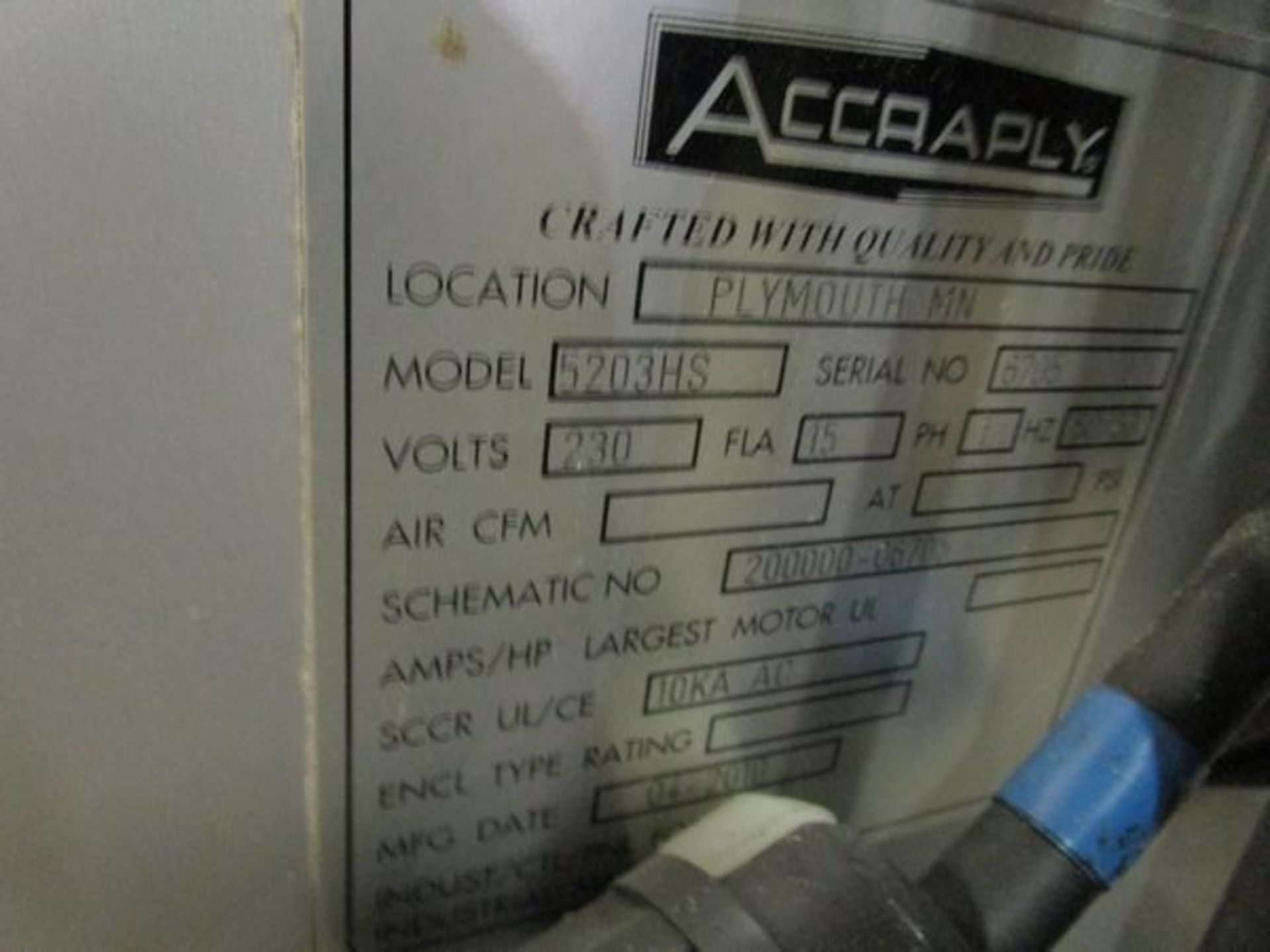 B-W Accraply Mod. 5203HS Label Applicator, s/n 6705, No Choppers - Image 4 of 6