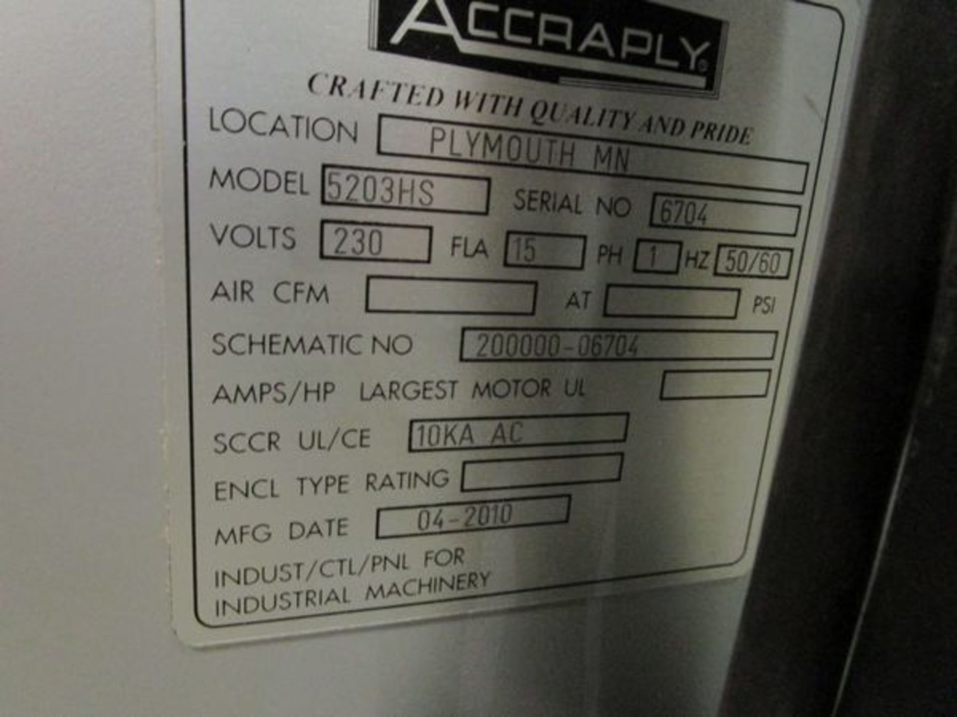 B-W Accraply Mod. 5203HS Label Applicator, s/n 6704, No Choppers - Image 5 of 7