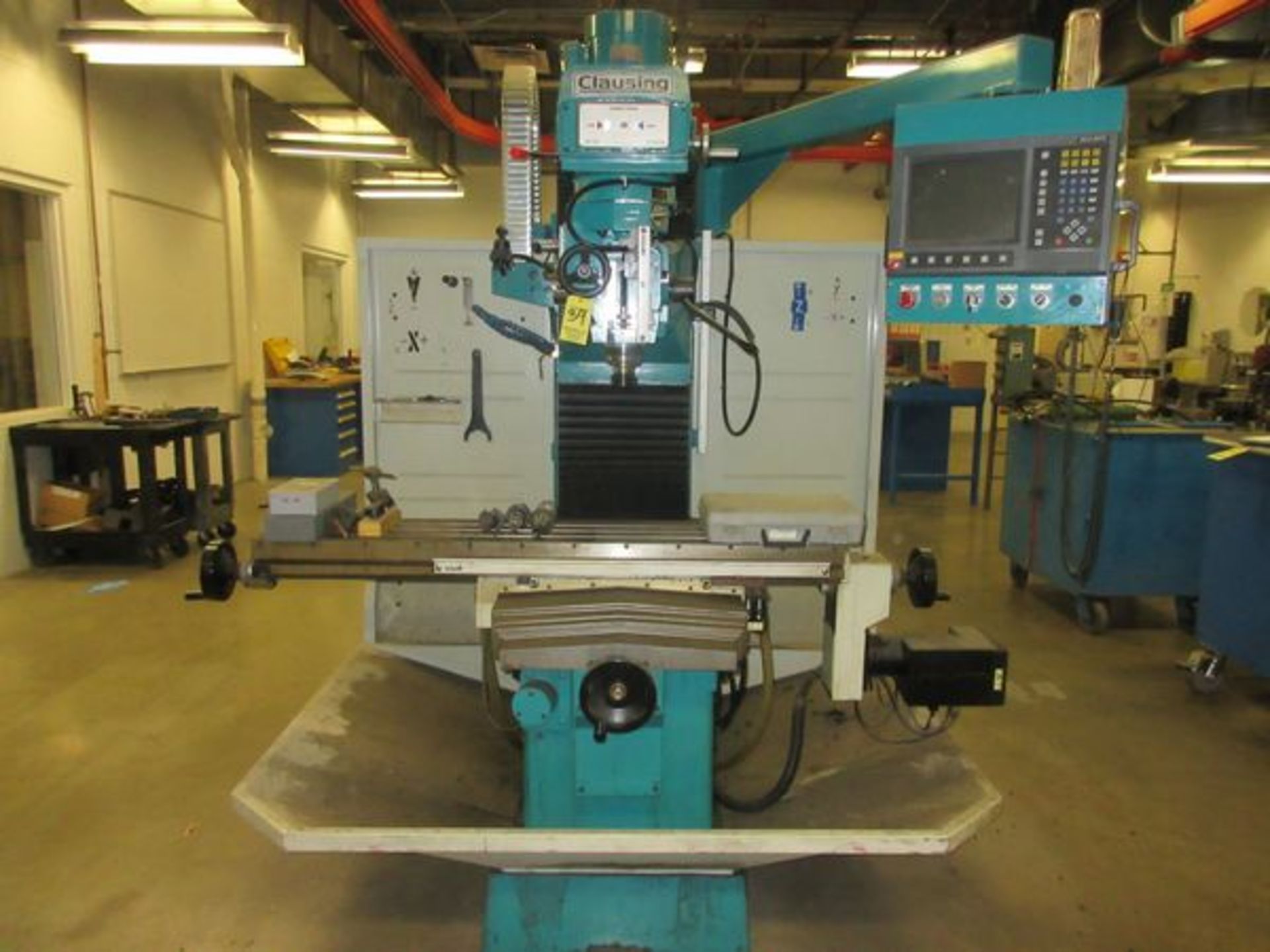 Clausing V.S. Milling Machine, 54" P.F. Table, Acu-Rite D.R.O., 3 Phase, 460 Volt