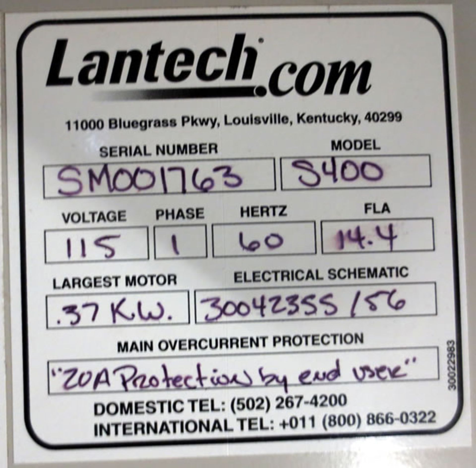 Used Lantech S-400 Straddle Style Semi-Automatic Stretch Wrapper - Image 8 of 8