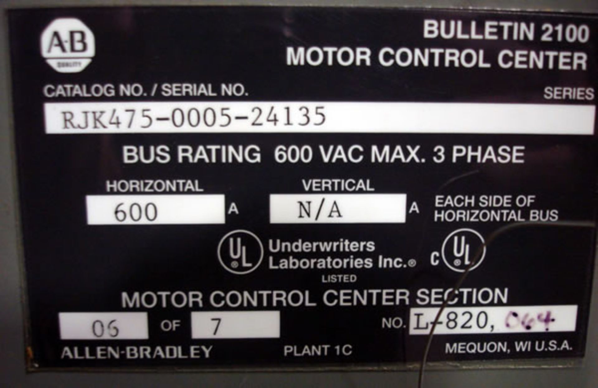 Allen-Bradley Bulletin 2362 Two Motor (75HP) AC Vector Drive Unit - Image 6 of 7