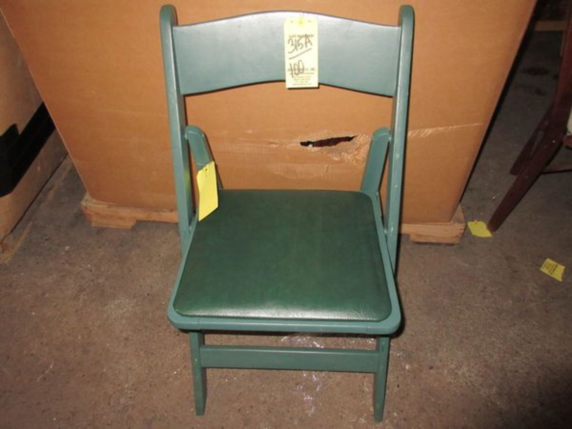 LOT Approx. (100) Green Padded Wood Folding Chairs