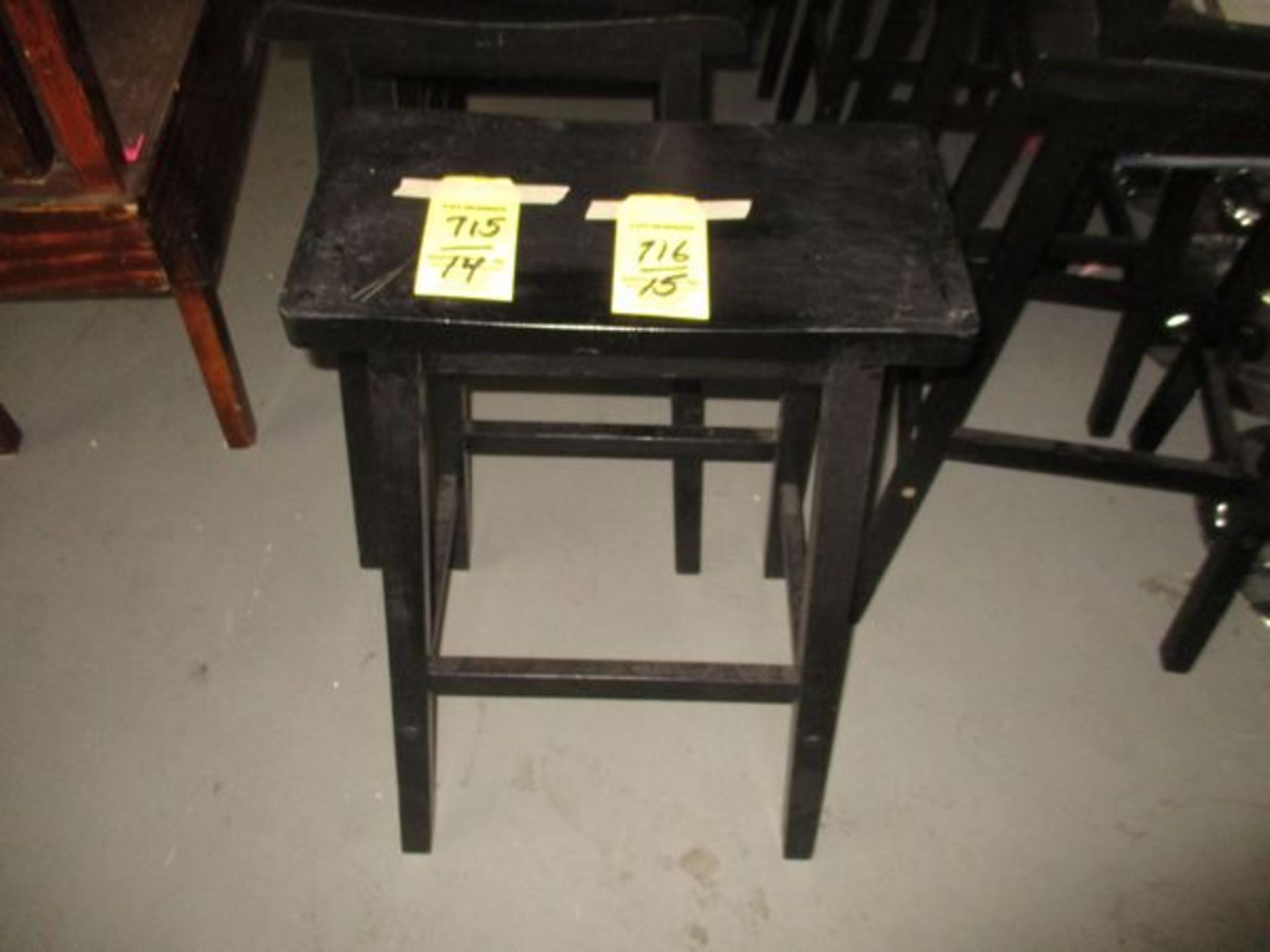 LOT Approx. (14) Black Rectangle Wood Stools