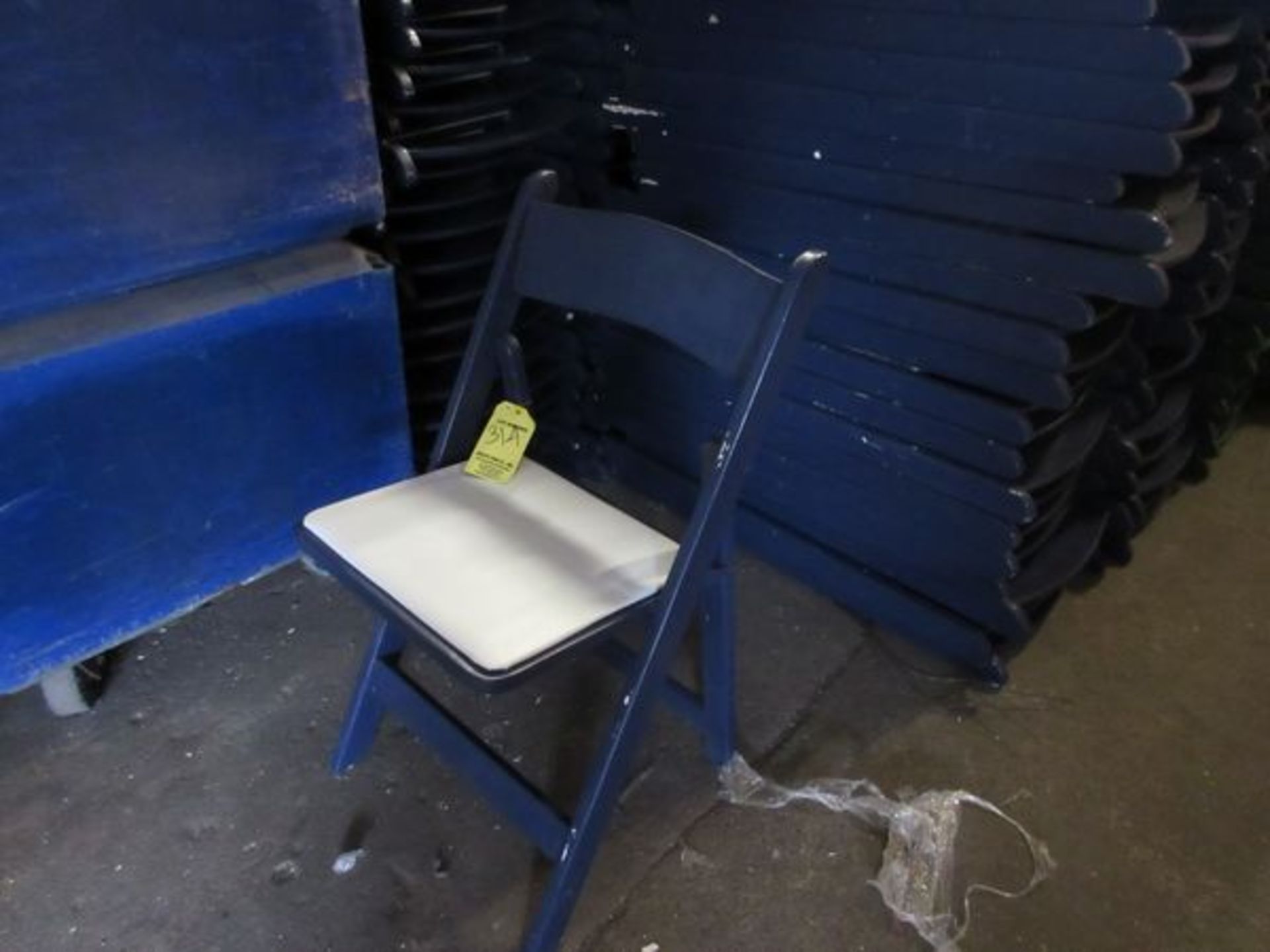 LOT Approx. (135) Blue Padded Wood Folding Chairs