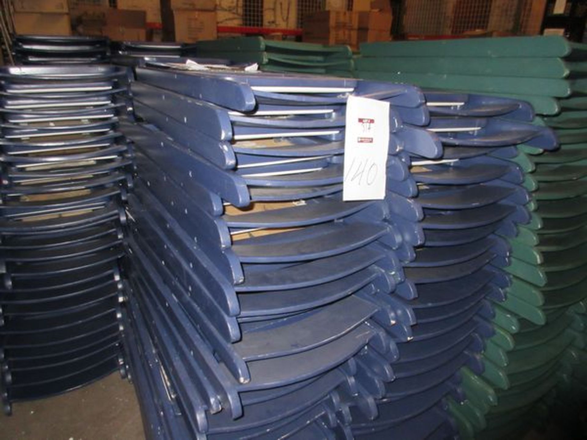 LOT Approx. (135) Blue Padded Wood Folding Chairs - Image 2 of 2