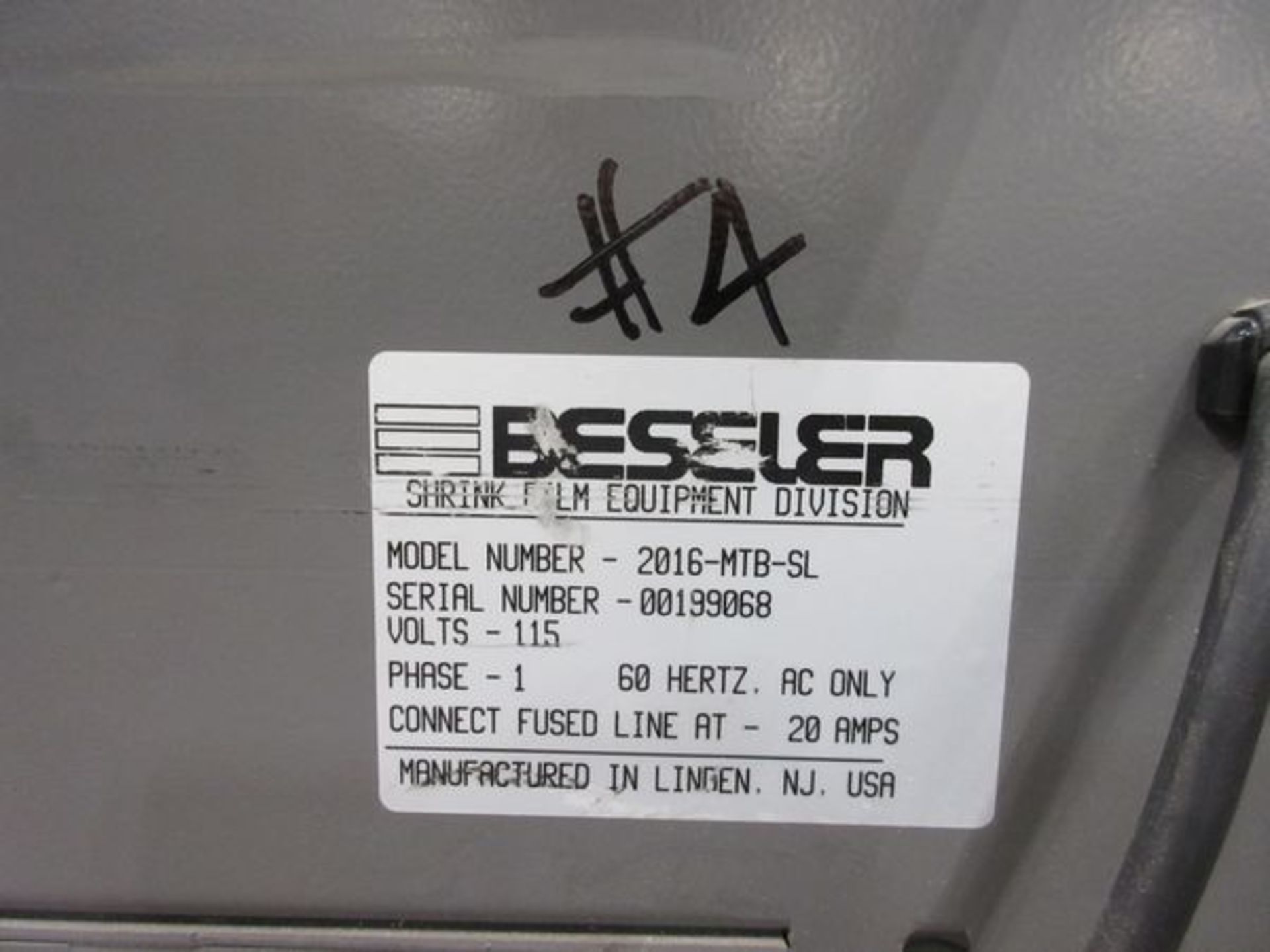 Beseler T16-8D L-Sealer, s/n 00199068, w/Beseler T-16-8 Heat Tunnel - Image 2 of 3