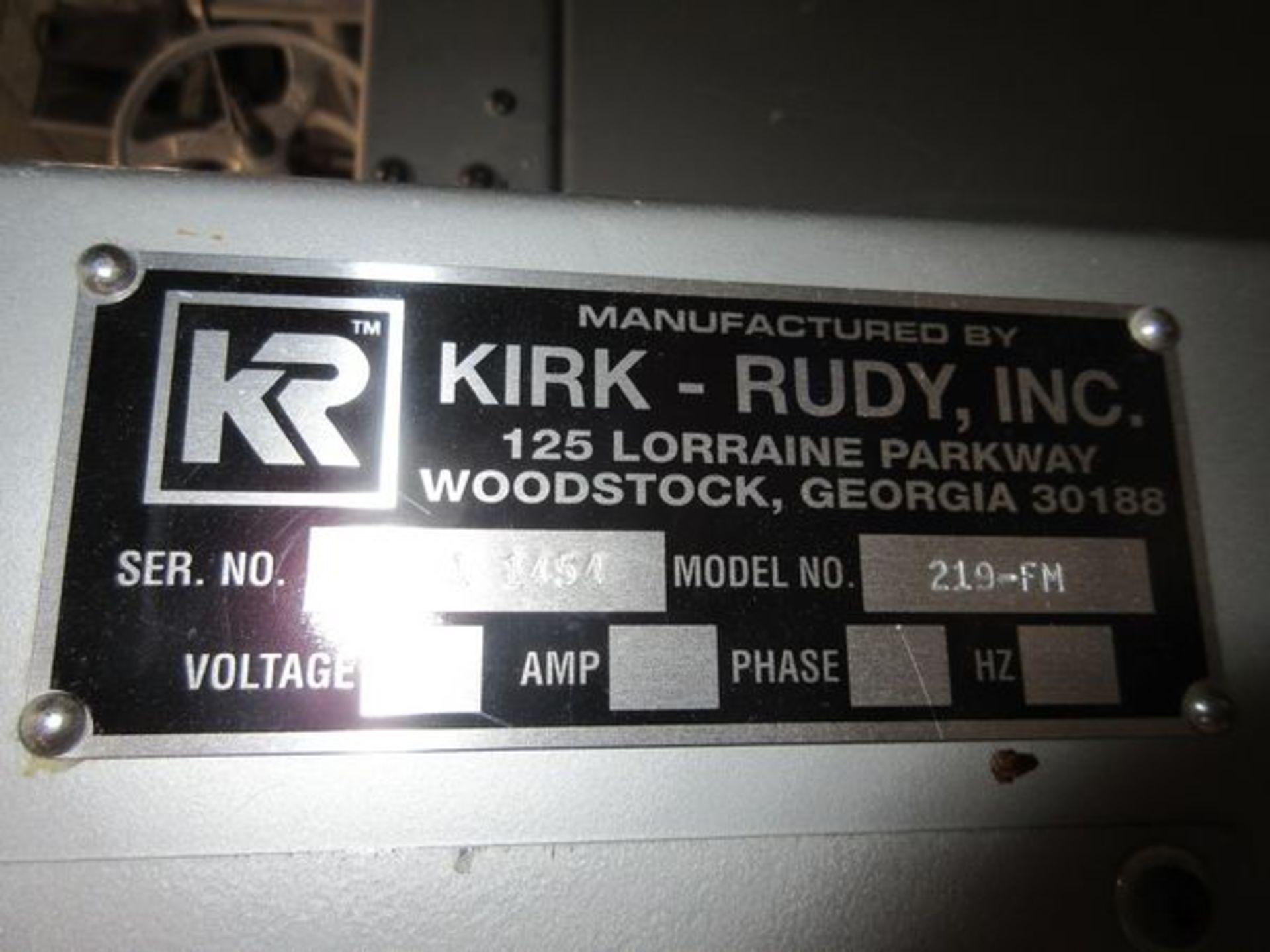 Kirk Rudy Tipping Line Consisting of Kirk Rudy Mod. 215SP-36 17" Pick & Place Tipping Unit, s/n - Image 6 of 8