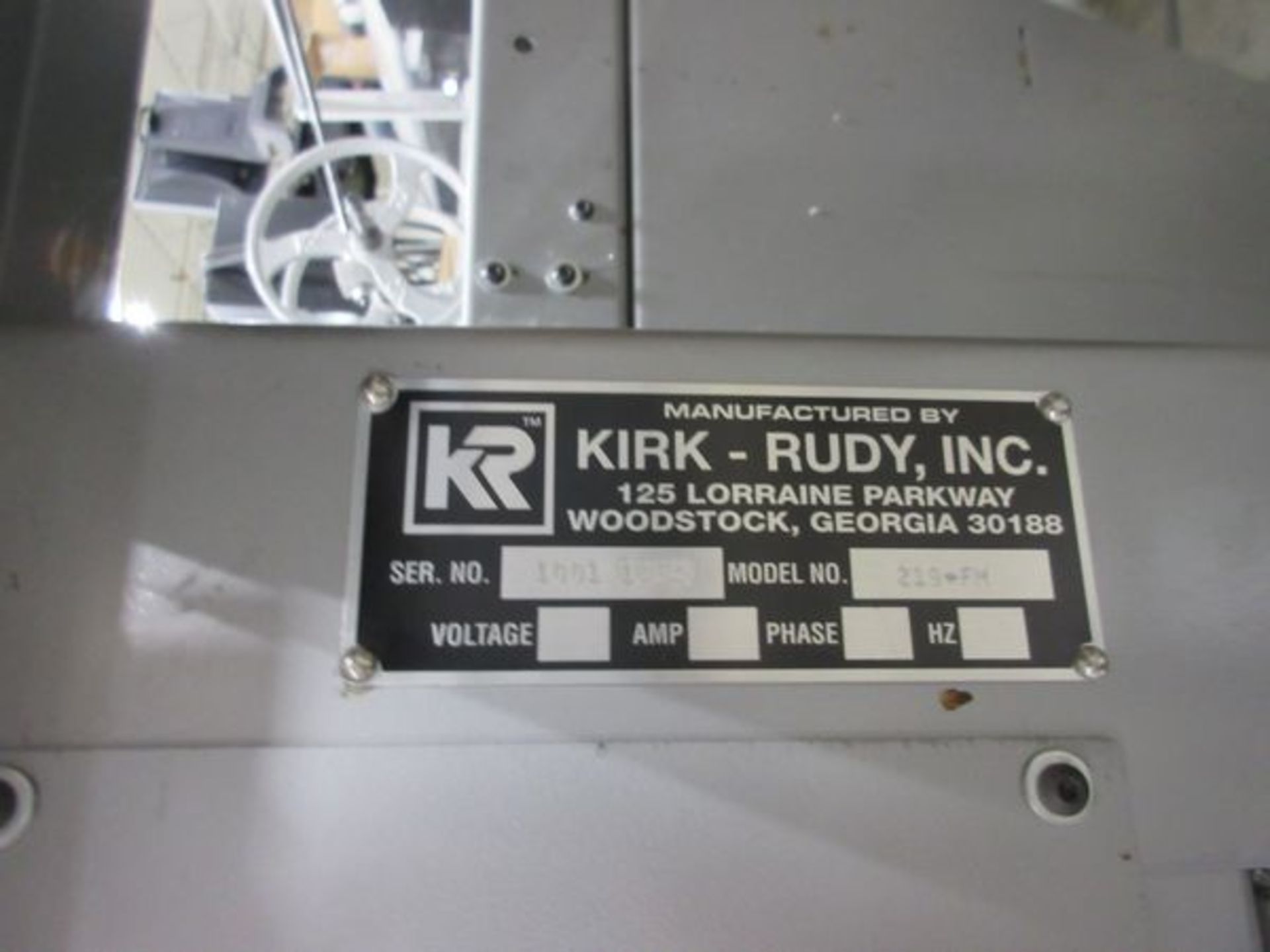 Kirk Rudy Tipping Line Consisting of Kirk Rudy Mod. 215SP-36 17" Pick & Place Tipping Unit, s/n - Image 7 of 8