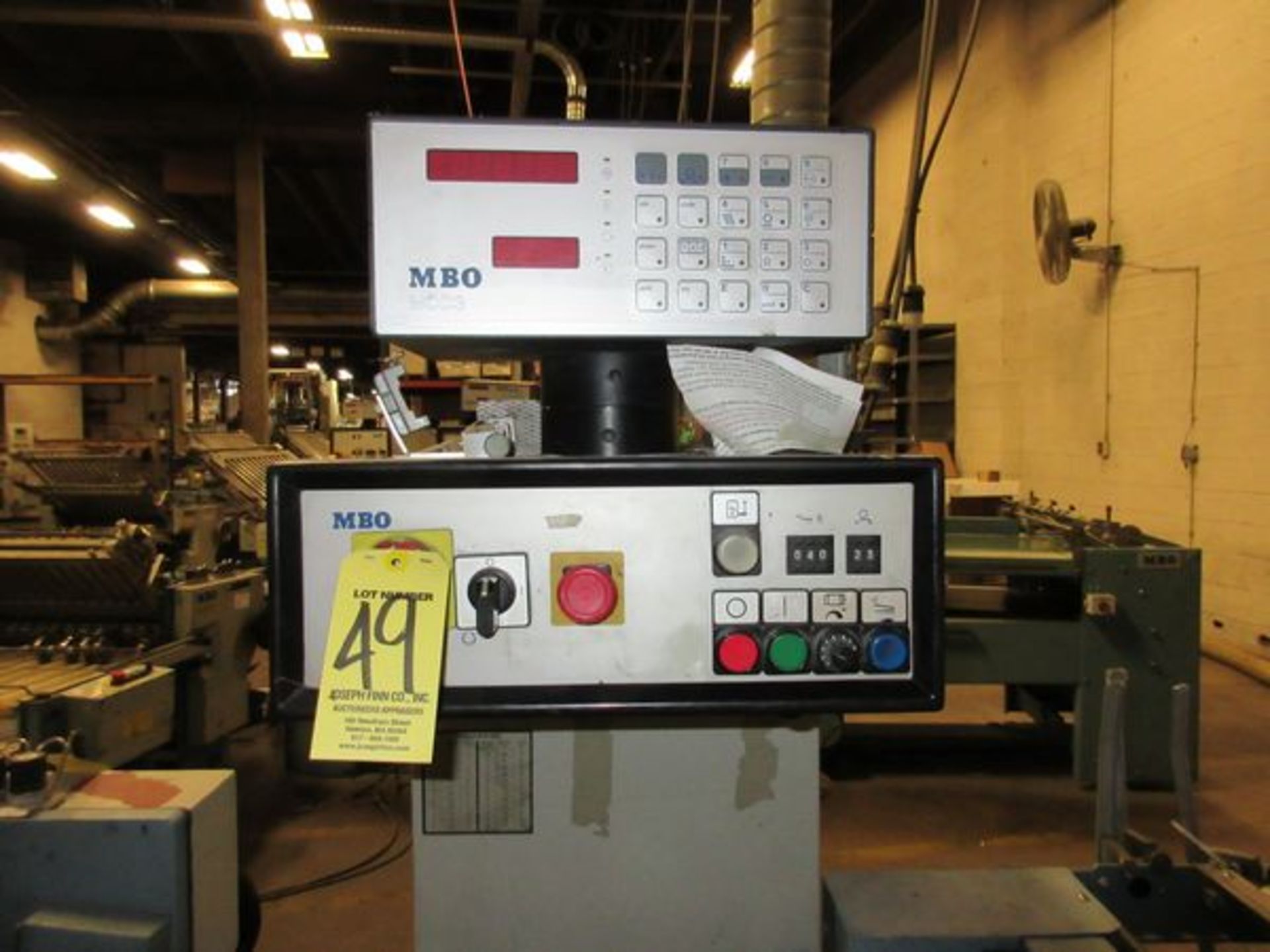 MBO Model B123-C Continuous Feed Folder, Order #960849, s/n N11/07, MCC Counter, Control, Exit - Image 3 of 6