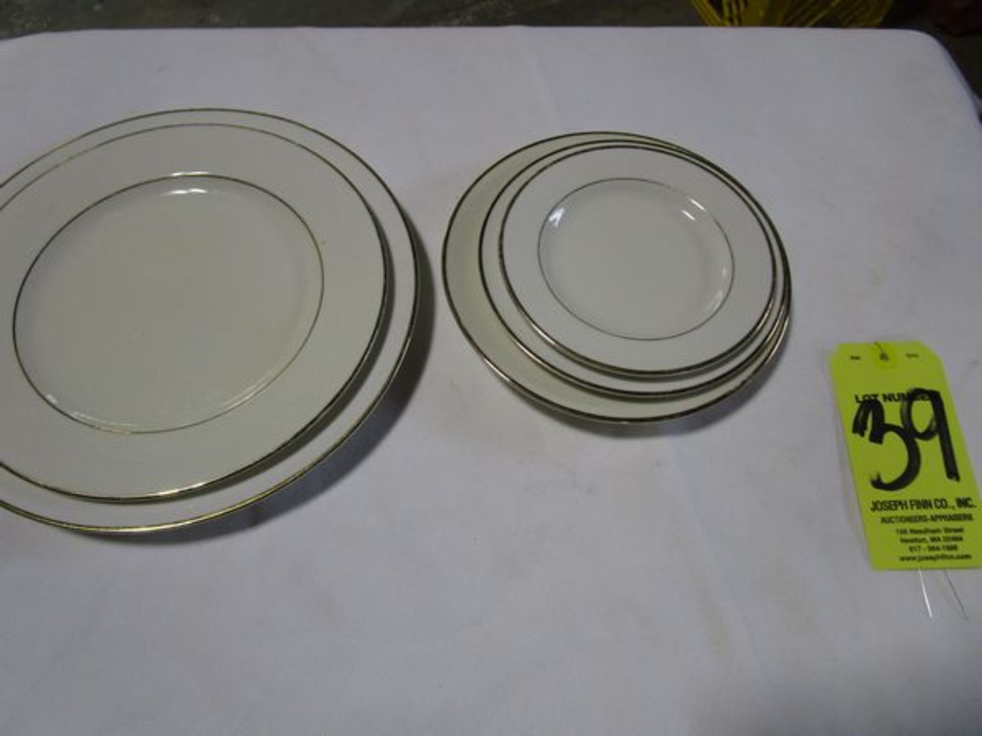 LOT Double Gold Band Set w/(141) 10" Dinner Plates, (33) 9" Luncheon Plates, (124) 7" Salad