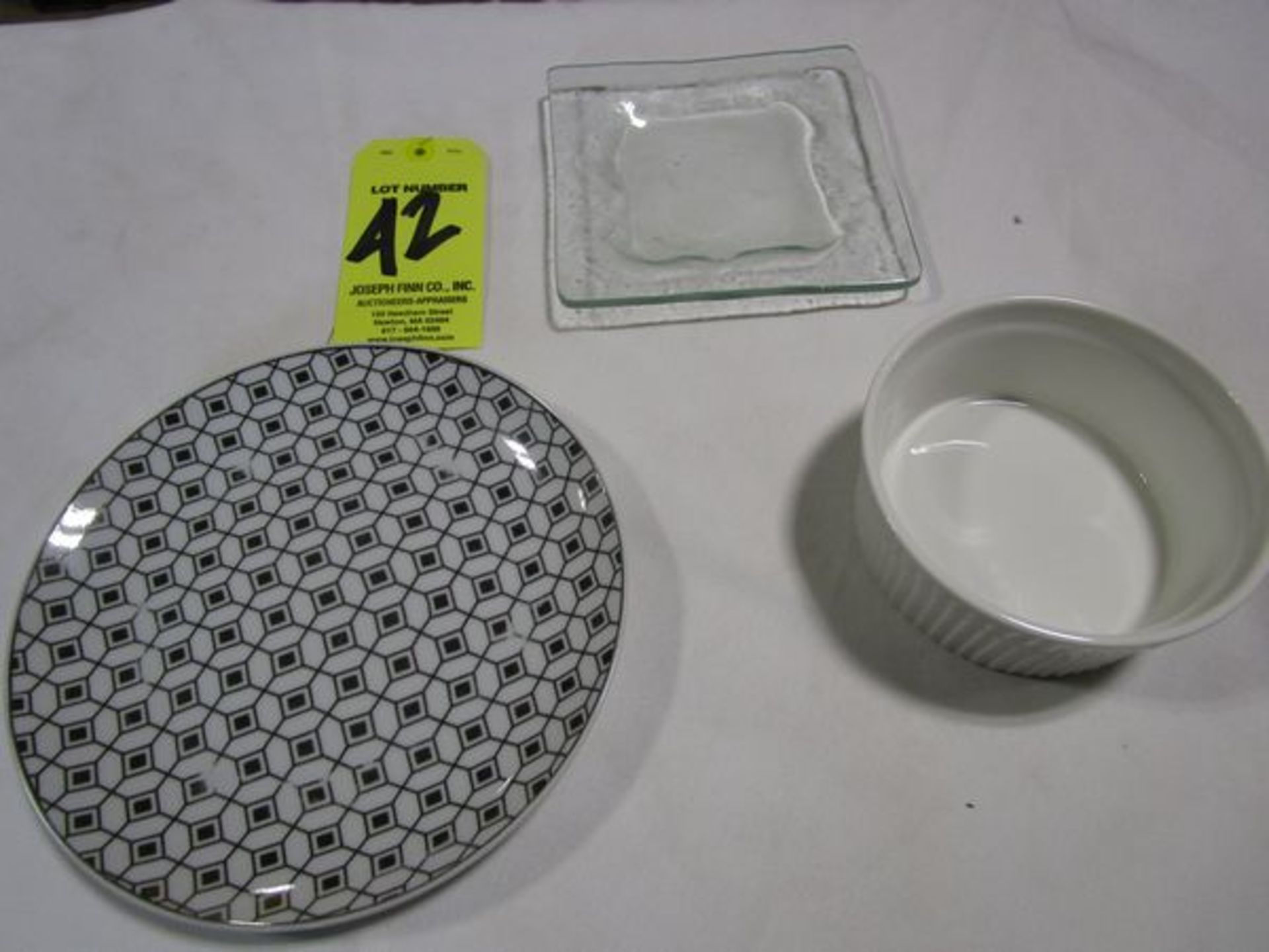 LOT (504) White Ramekin 10 Oz. Plates, (382) 6" Square Arctic Plates, (323) 8" Salad Plates on