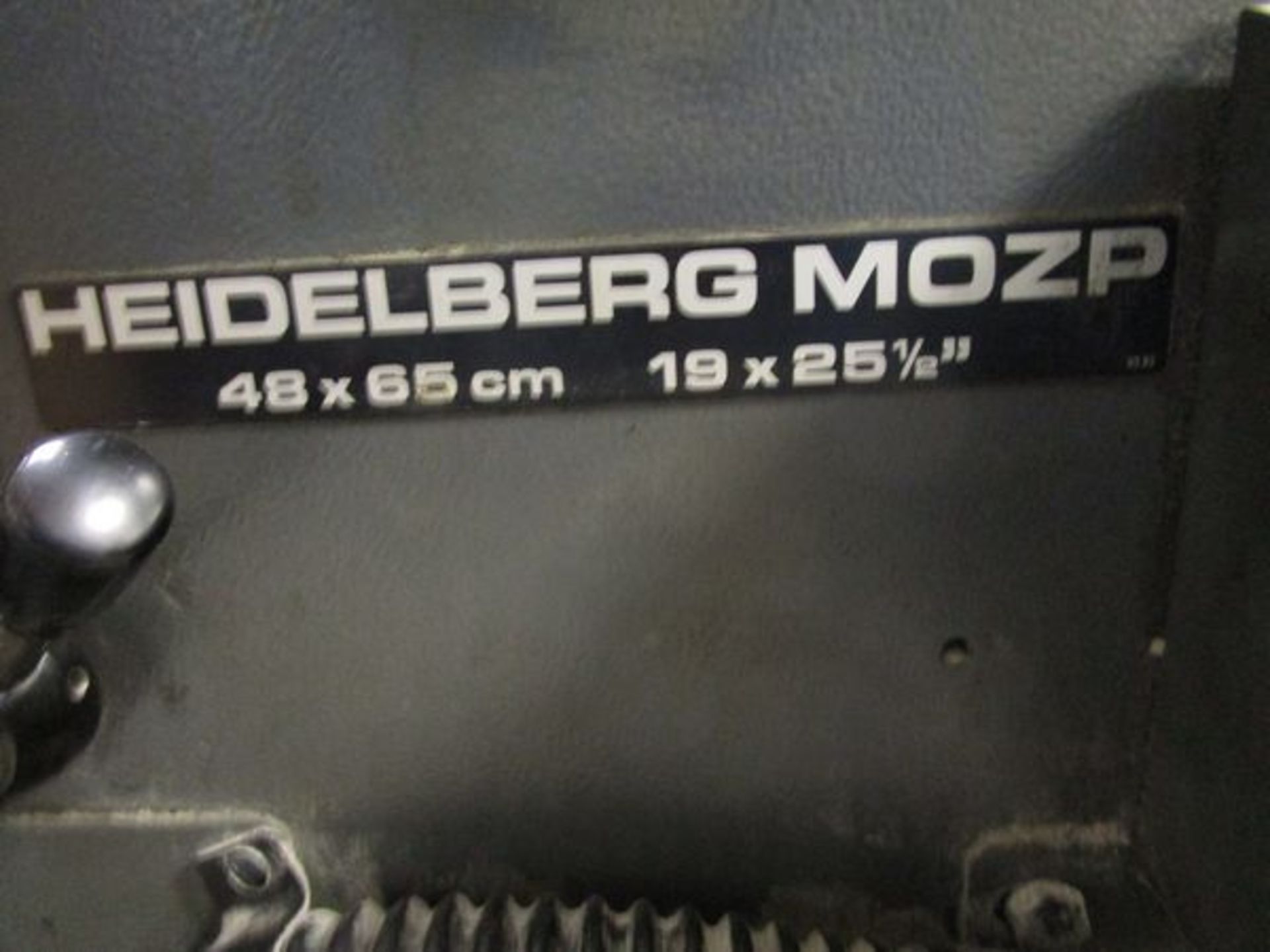 Heidelberg Type MOZP 2-Color Press, s/n 609-706 with Standard Dampening (Located in Palmer, MA) - Image 7 of 7