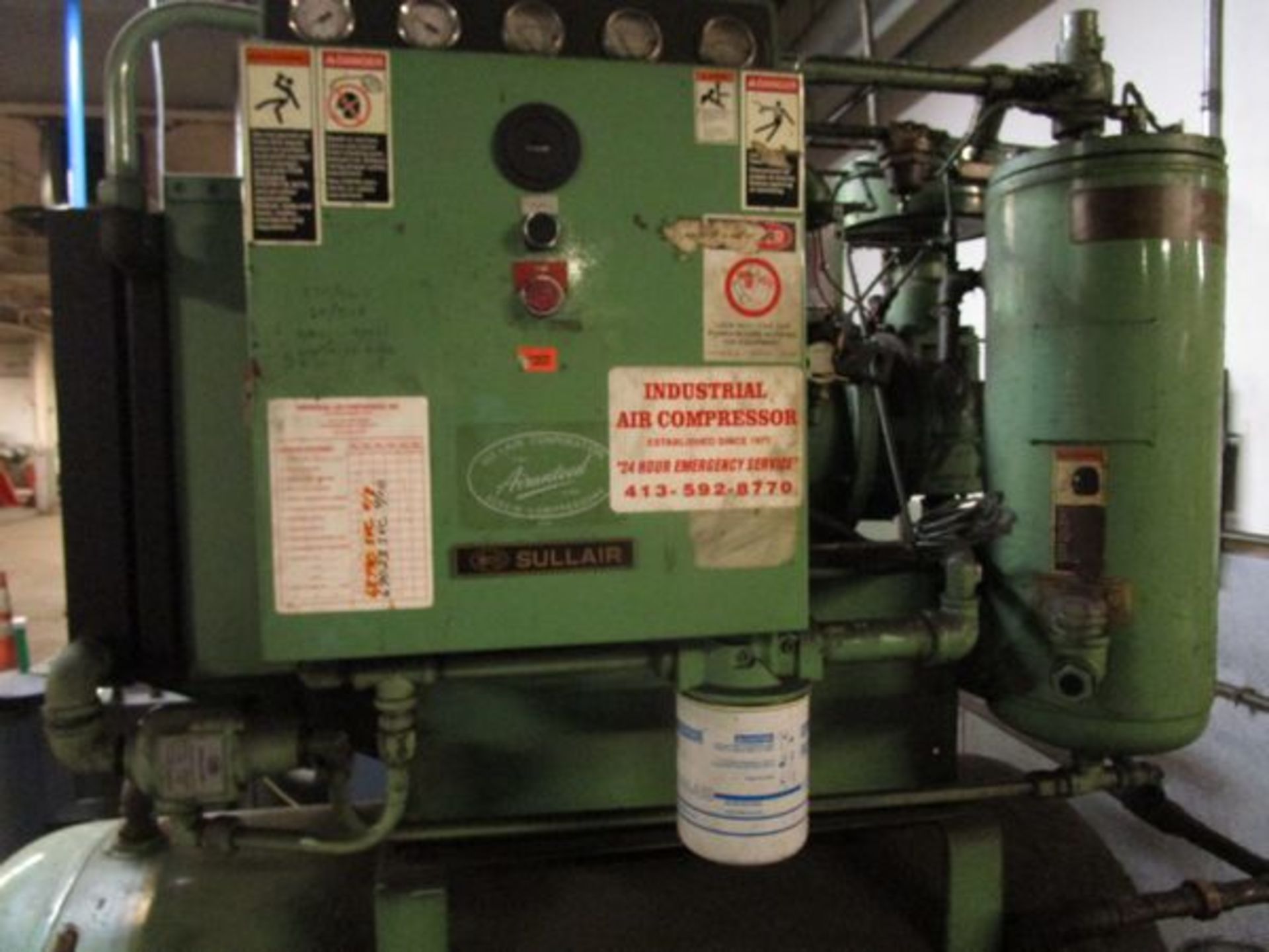 Sullair Tank Mounted Air Compressor, s/n 003-94426, 25 HP (Located in W. Springfield, MA) - Image 2 of 2