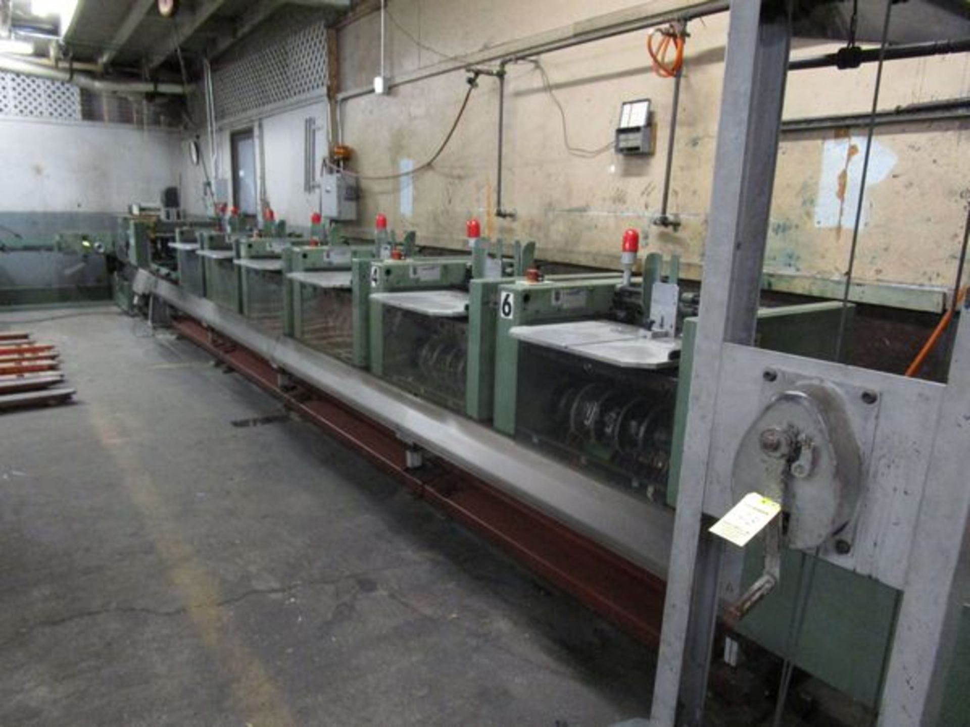 1996 Muller Martini 321 Saddlestitcher w/(6) 306 Pockets & 1529 Cover, 890 Trimmer, s/n 91-05171,