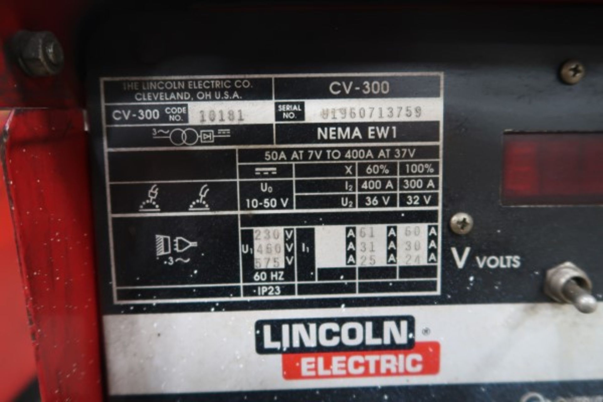 LINCOLN CV-300 WELDER, 3PH - Image 2 of 2