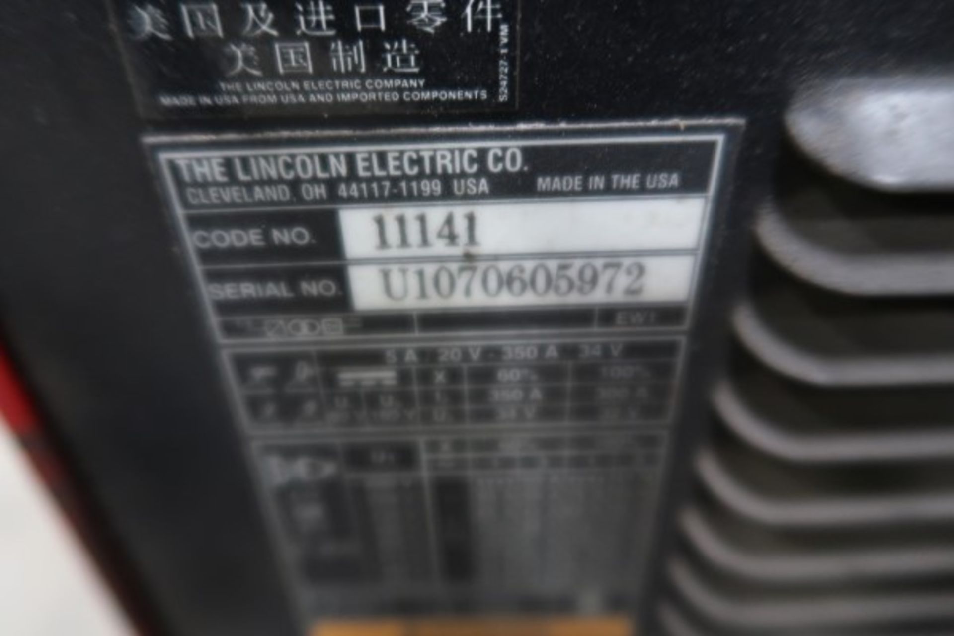 LINCOLN POWERWAVE 355M WELDER, 3PH - Image 2 of 2