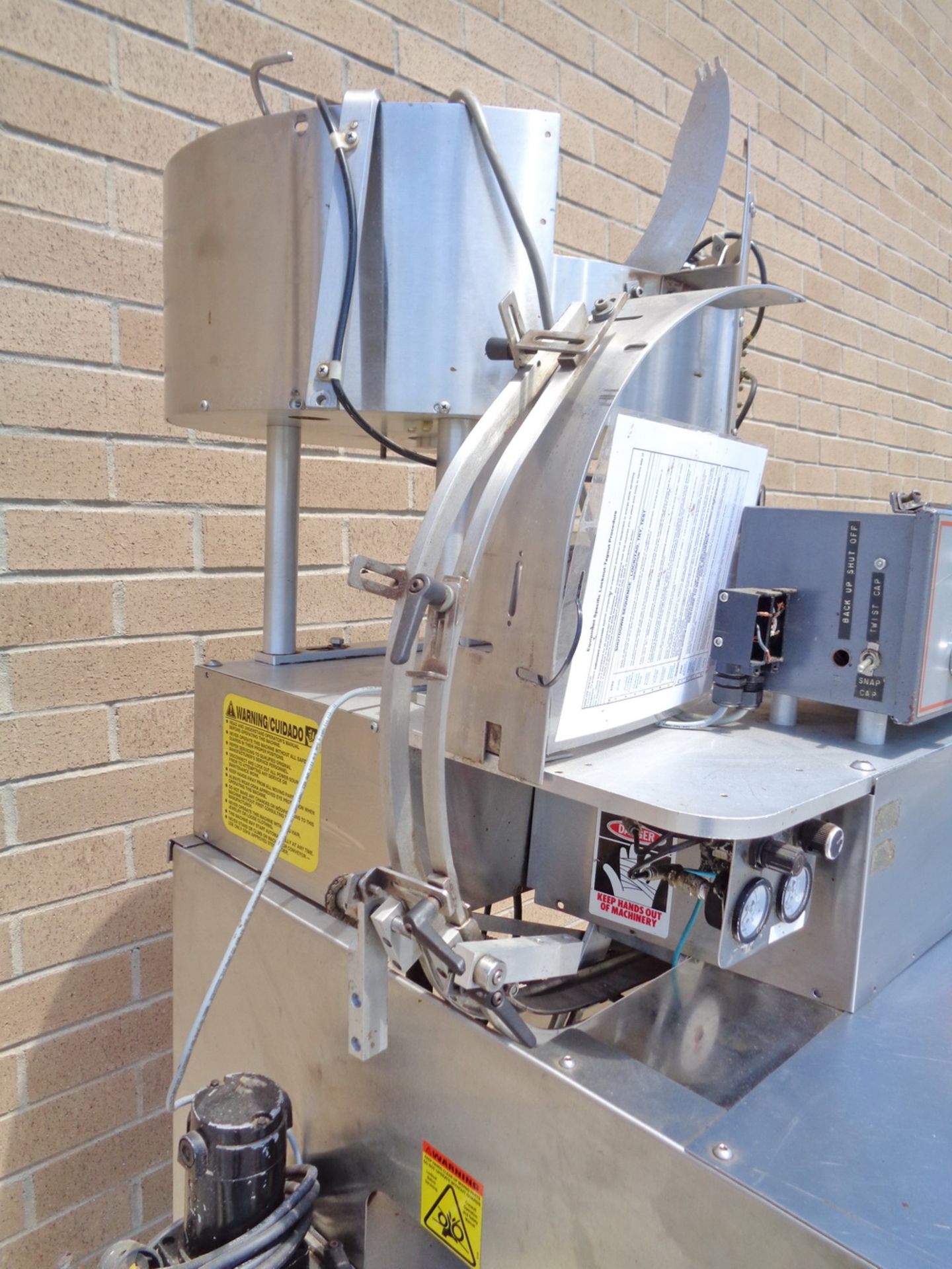 Kaps All 6 Spindle Automatic Capper, Model G-A, S/N 3802. Includes FSRF-24 centrifugal cap feeder. - Image 12 of 13