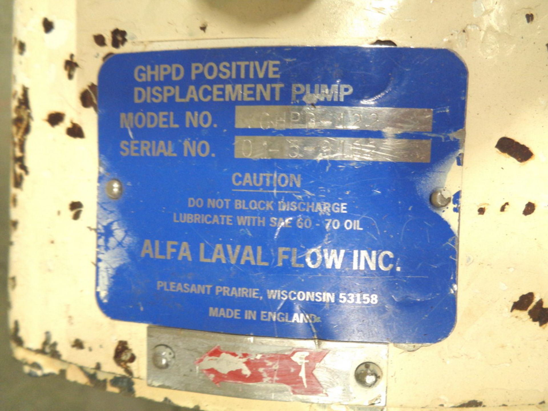 Alfa Laval SS Positive Displacement Pump Skid, Model GMPD-422 - Image 3 of 8