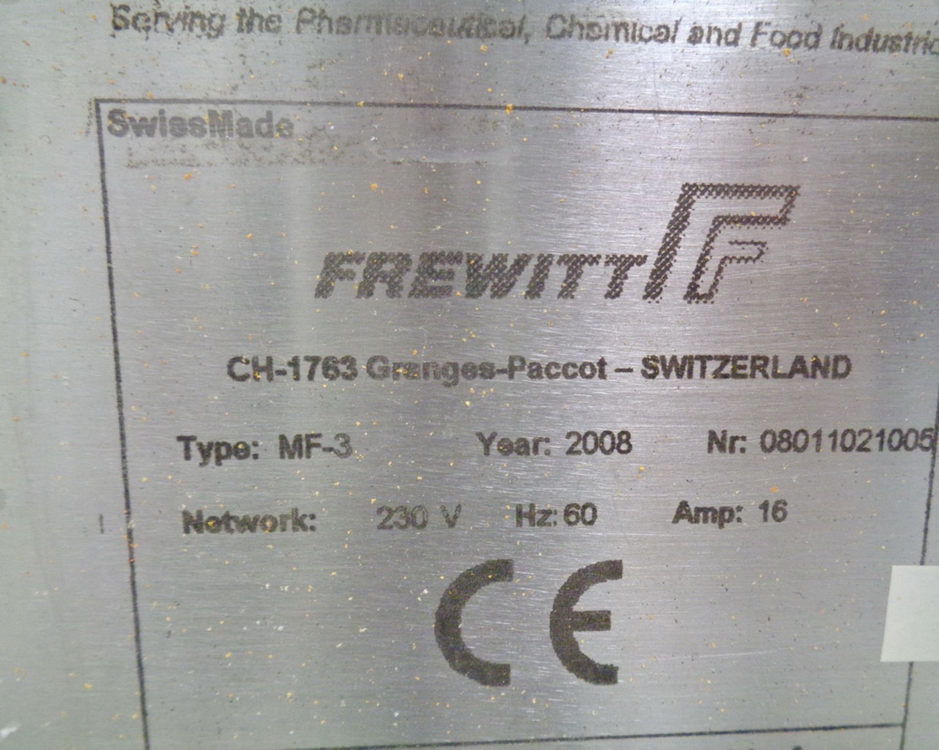 UNUSED Frewitt Stainless Steel Oscillating Granulator, Model MF-3, S/N 08011021005 - Image 4 of 10