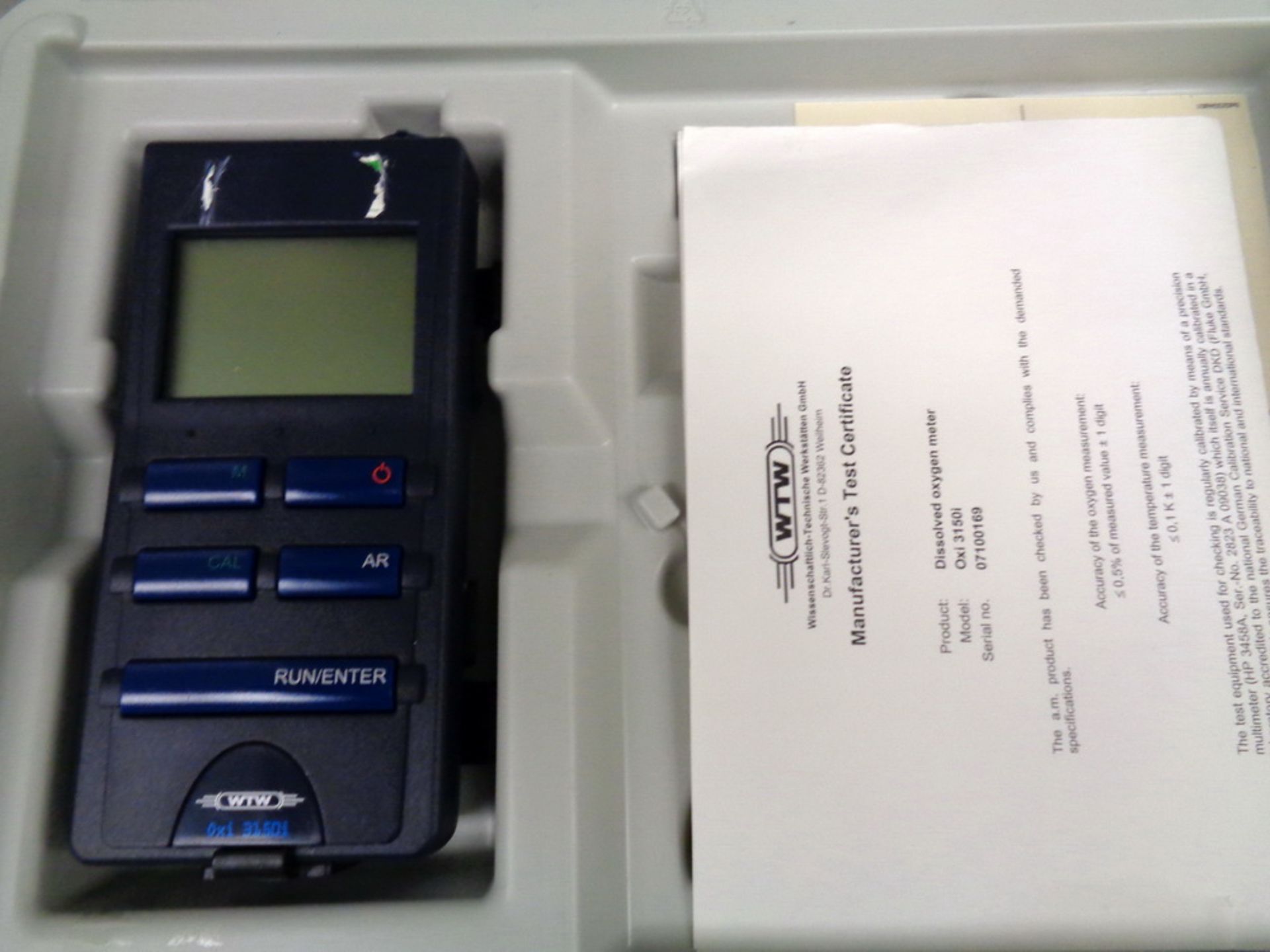 WTW Handheld Oxygen Meter, Model Oxi3150i/set