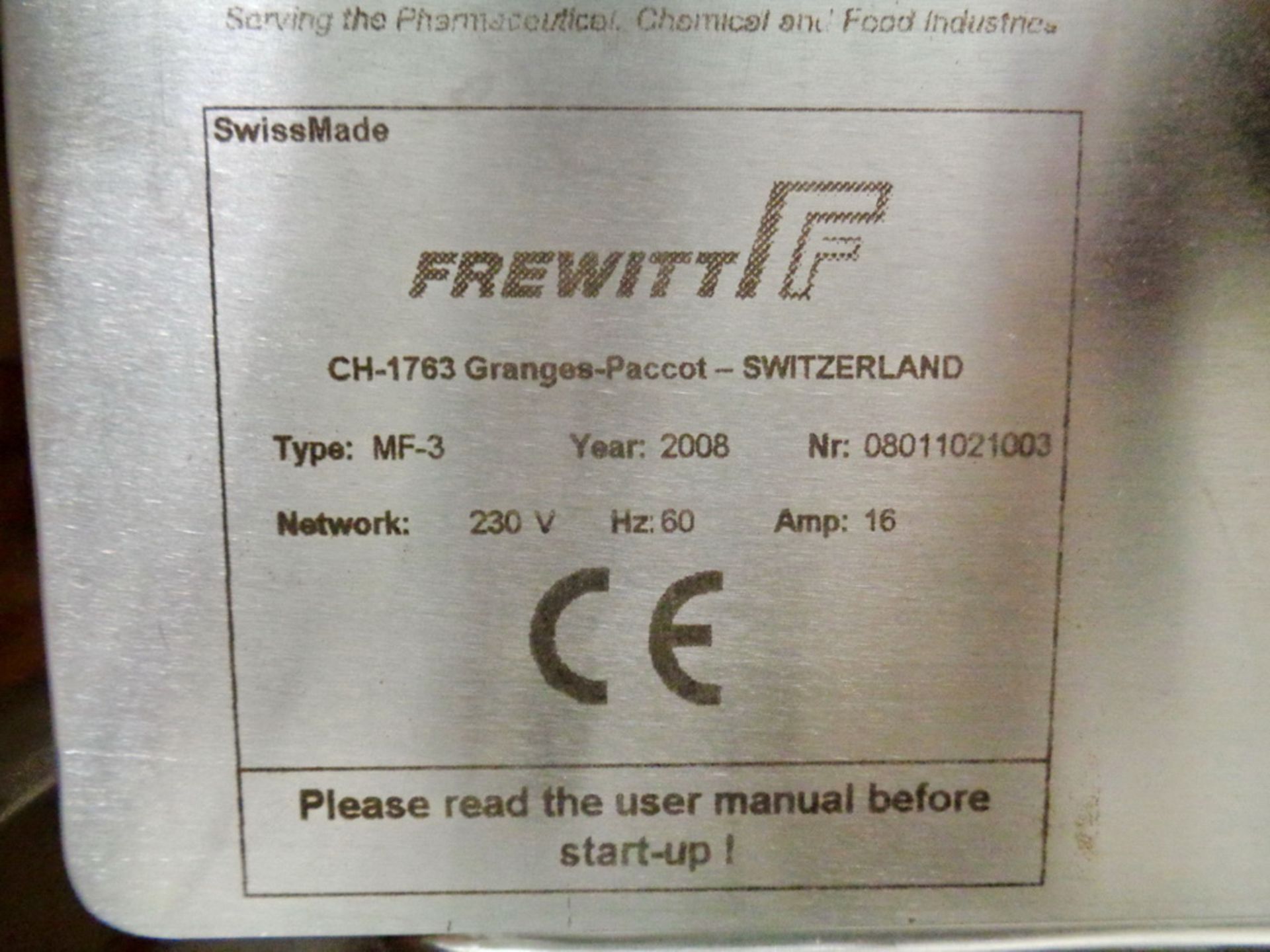 UNUSED Frewitt Stainless Steel Oscillating Granulator, Model MF-3, S/N 08011021003 - Image 4 of 12