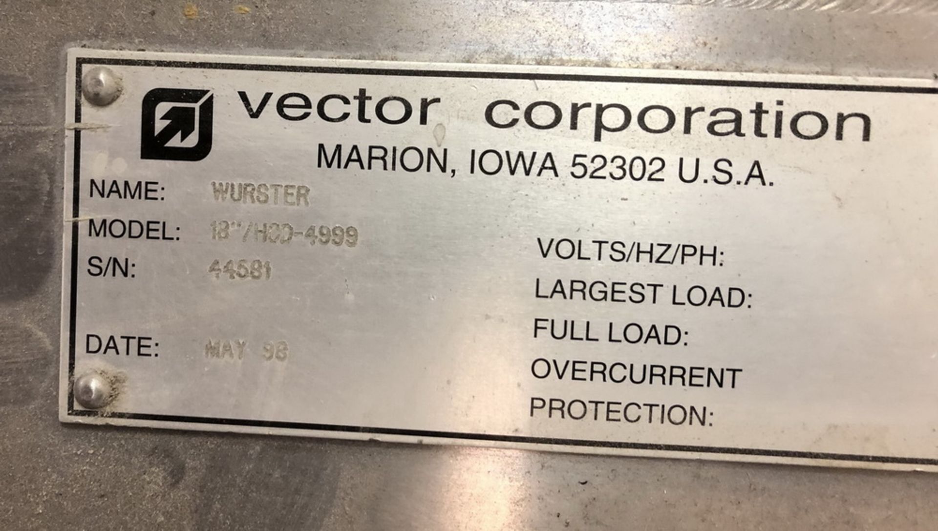 Vector Stainless Steel Fluid Bed Dryer with 32" Wurster, Model FL-N-120, S/N FL-190-44421 - Image 15 of 55