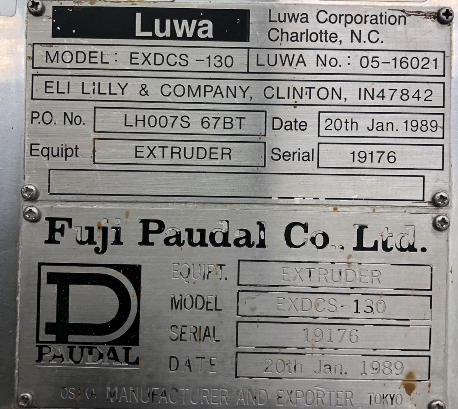 Fuji Paudal Stainless Steel Extruder, Model EXDCS-130, S/N 19176 - Image 10 of 10