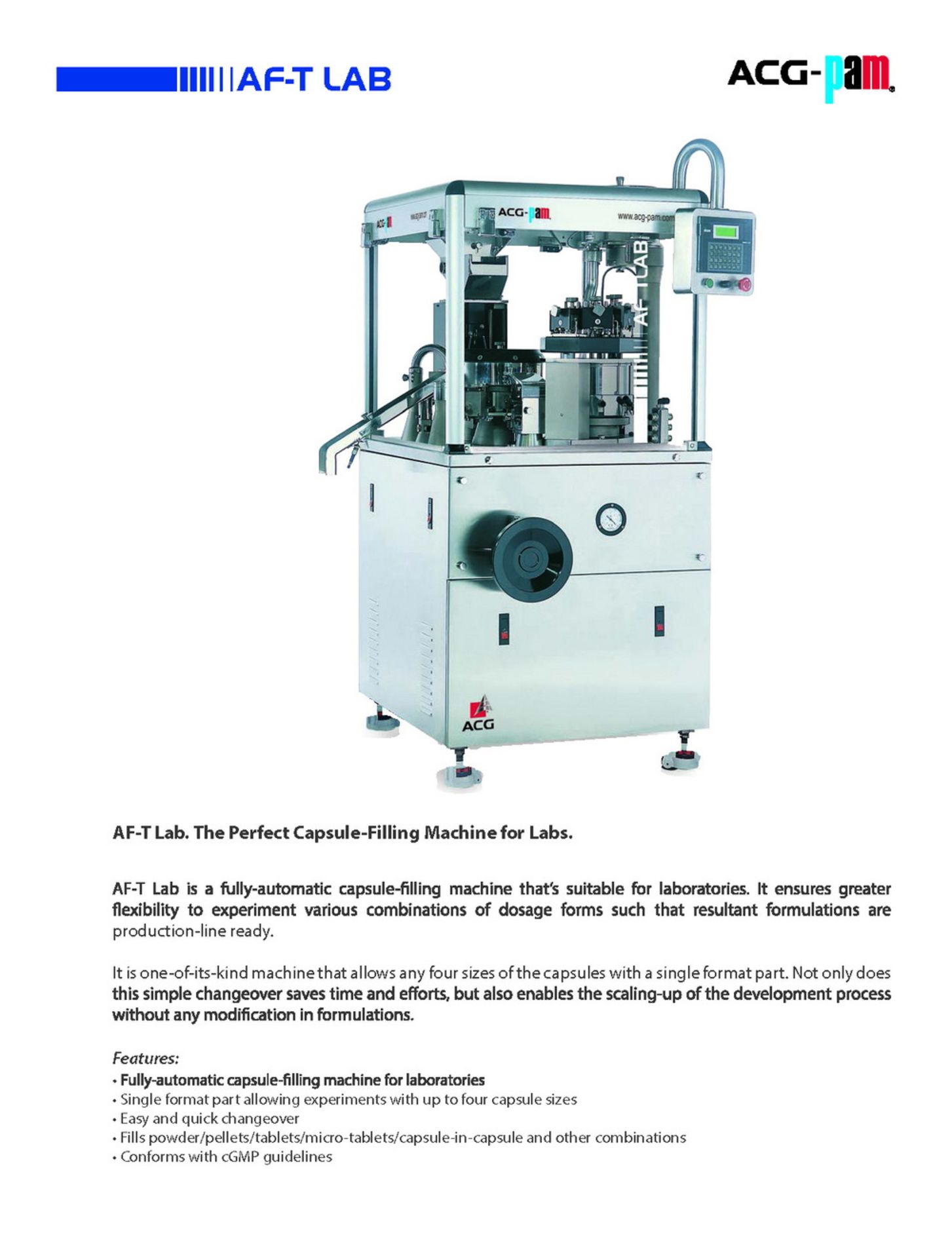 ACG R&D and Lab Scale Automatic Capsule Filler, Model AF T-Lab, S/N AFTLAB-05 - Image 11 of 12