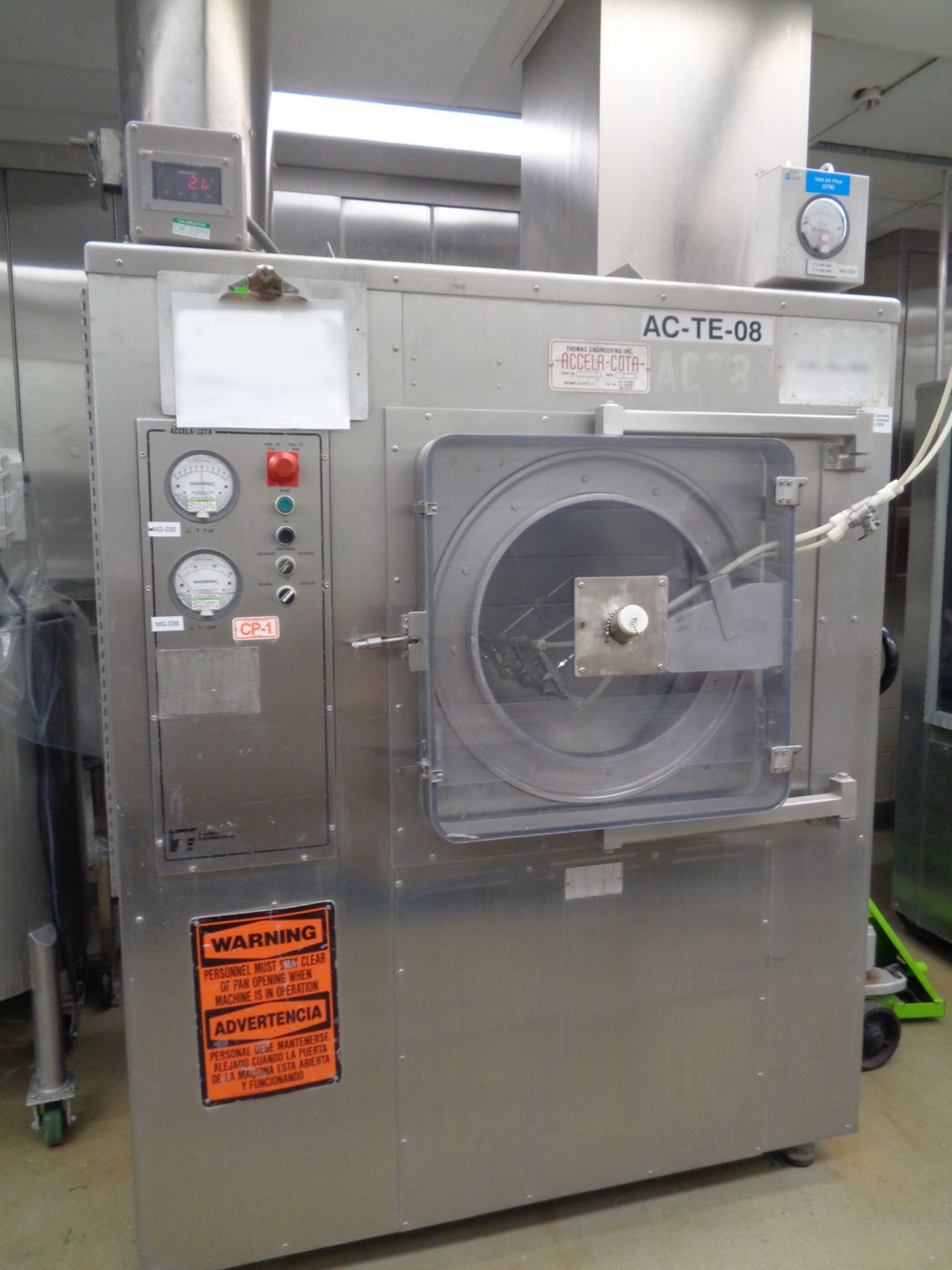 Lot of (2) Thomas 48” Automatic SS Accelacota Tablet Coating Pans with (1) Common AHU, Model 48-S - Image 2 of 15