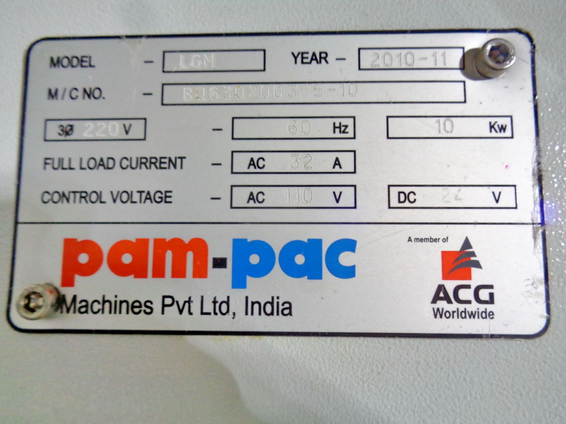 PAM Pac Machines Lozenges Gluing Machine, Model LGM, S/N BQ630200298-10 - Image 15 of 23