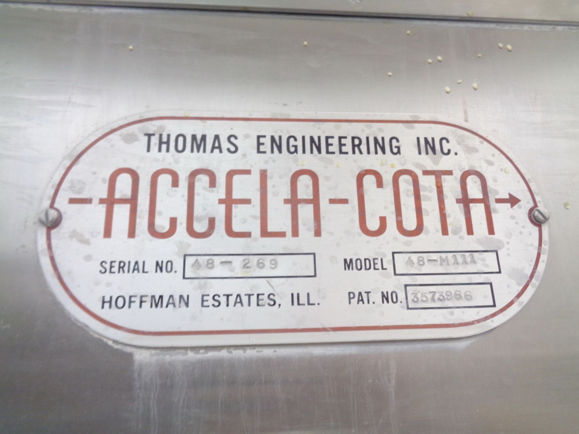 Thomas 48” Automatic SS Accelacota Tablet Coating Pan, Model 48-III, SN 48-48-269 - Image 2 of 5