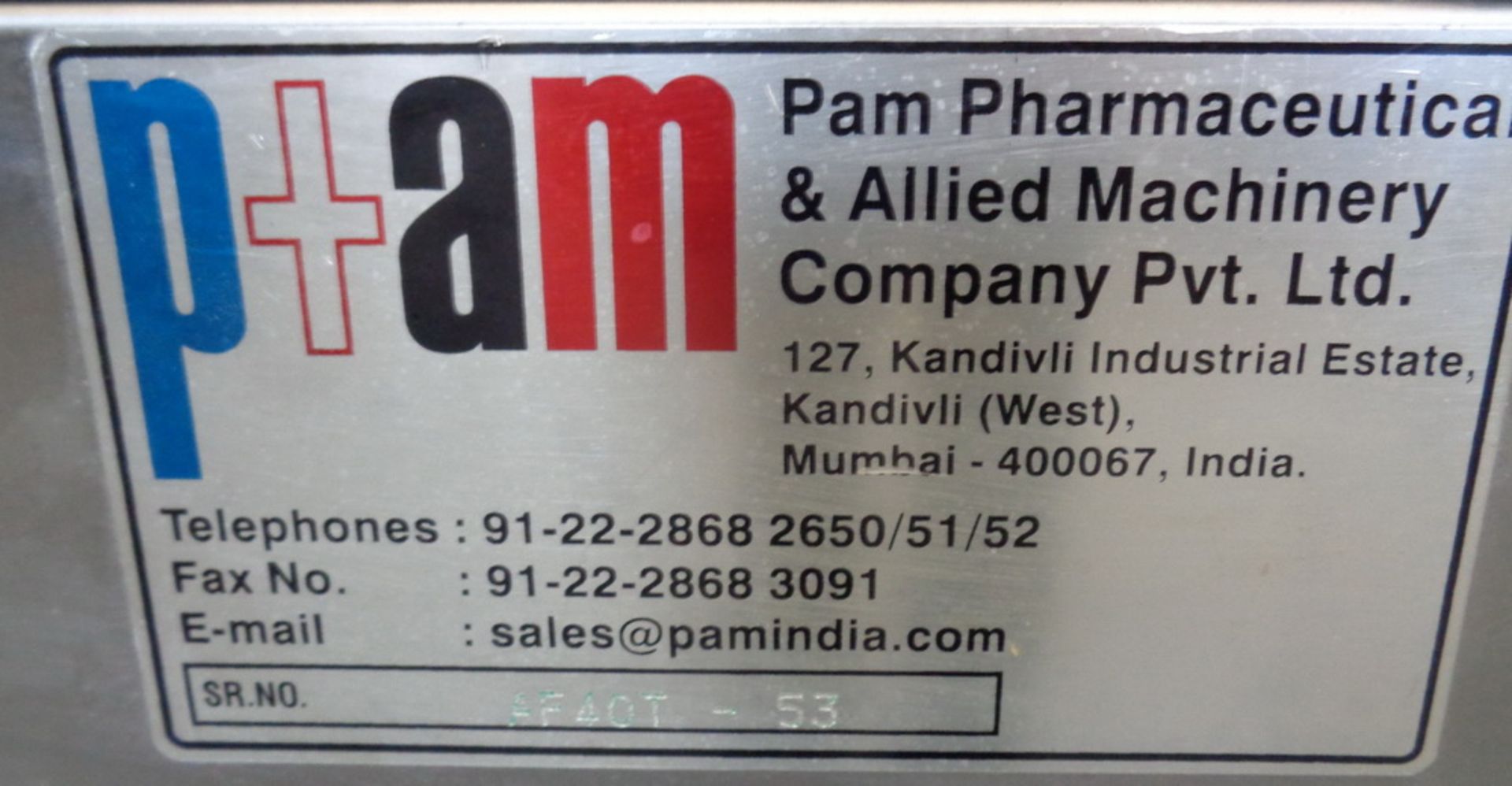 PAM Automatic Capsule Filling Machine, Model AF40T, S/N 53. - Image 5 of 12