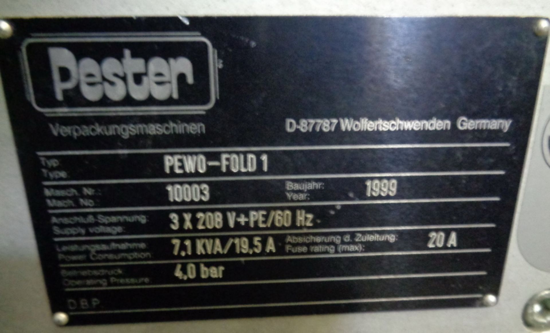 Pester Full Overwrapper, Model PEWO-FOLD 1, S/N 10003 - Image 11 of 16