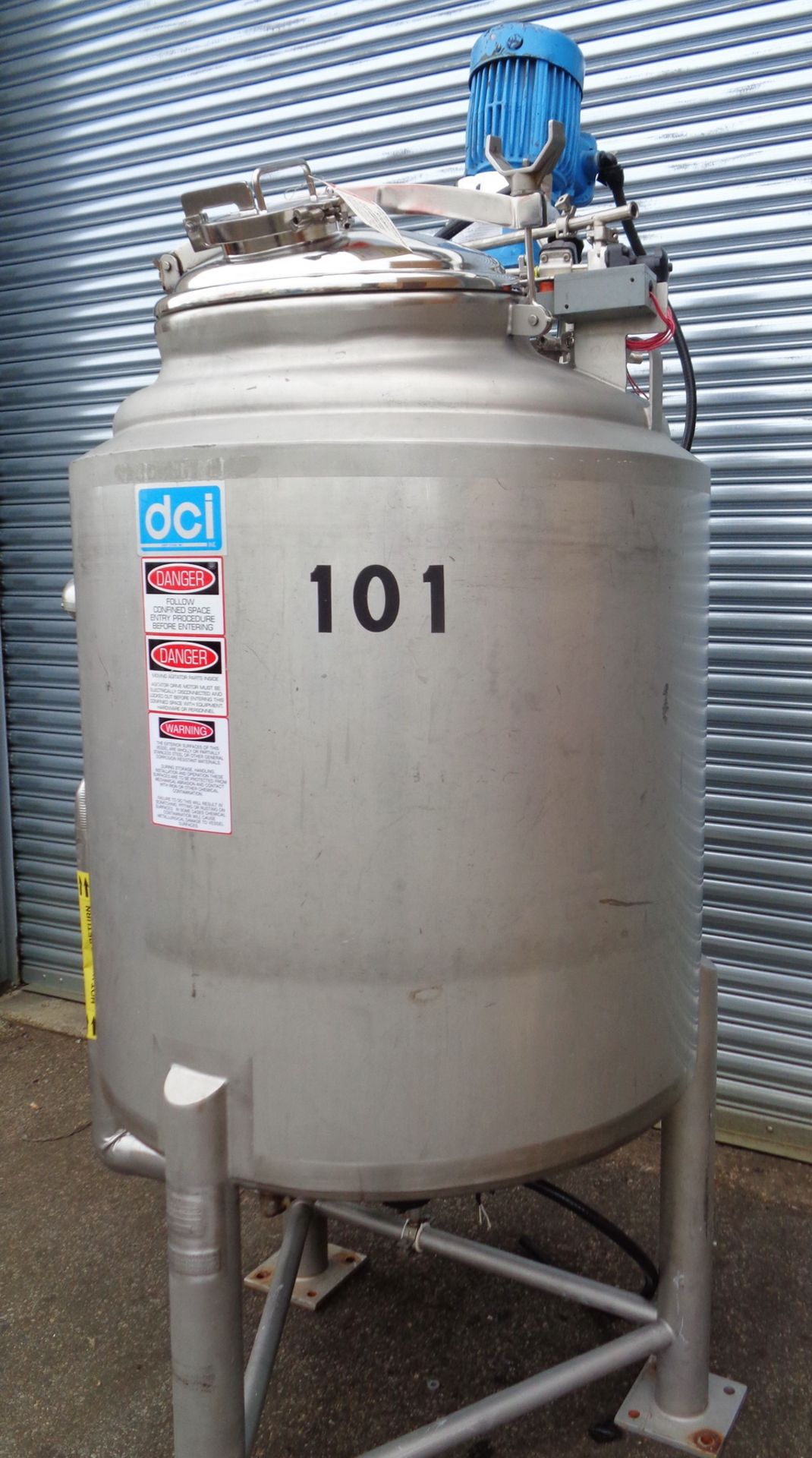 DCI 100 gallon SS Sanitary Jacketed Tank, S/N 97-PH-56481, - Image 3 of 12