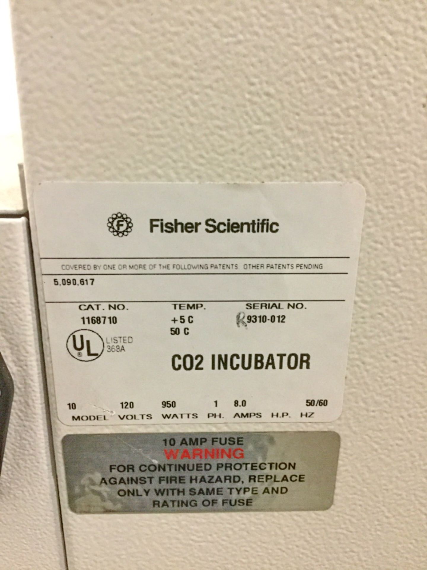 Fisher Scientific Water Jacketed Double Chamber CO2 Incubator, Model 10, S/N 9310-012 - Image 2 of 3