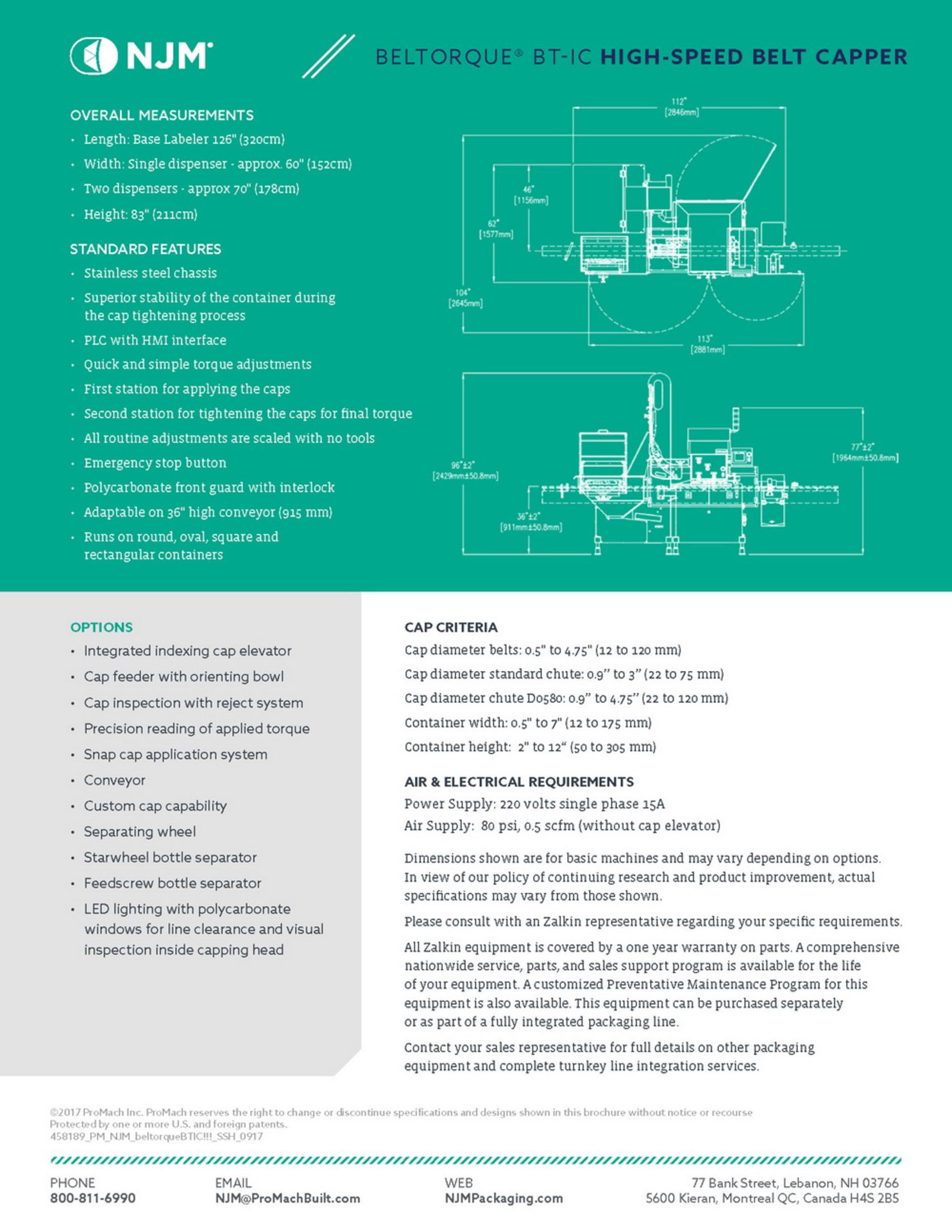 NJM Packaging Beltorque High Speed In-Line Synchronized Belt Type Capper, Model BT-IC - Image 16 of 16