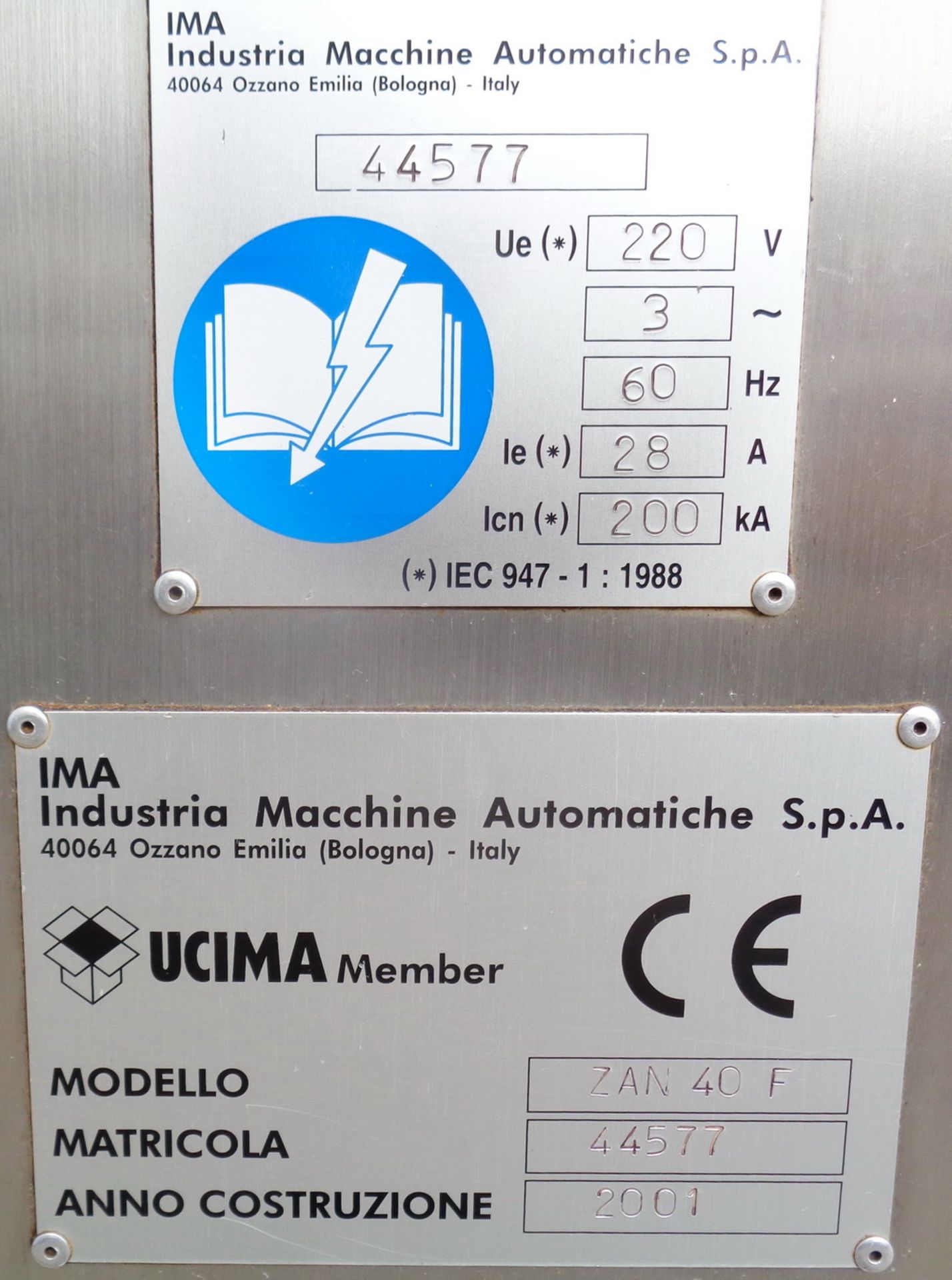 IMA/Zanasi Automatic Capsule Filler, Model 40F, S/N 44577 - Image 10 of 16