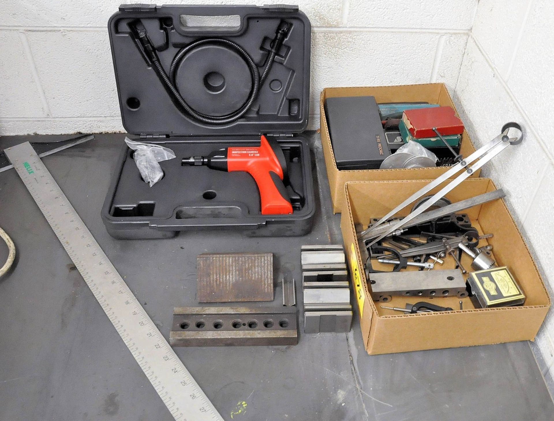(1) Centech Inspection Camera with Case and Assorted Inspection on Desktop with Dial Indicators in