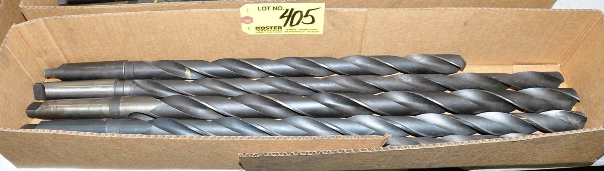 Lot of (5) Taper Shank Long Length Drills in Box