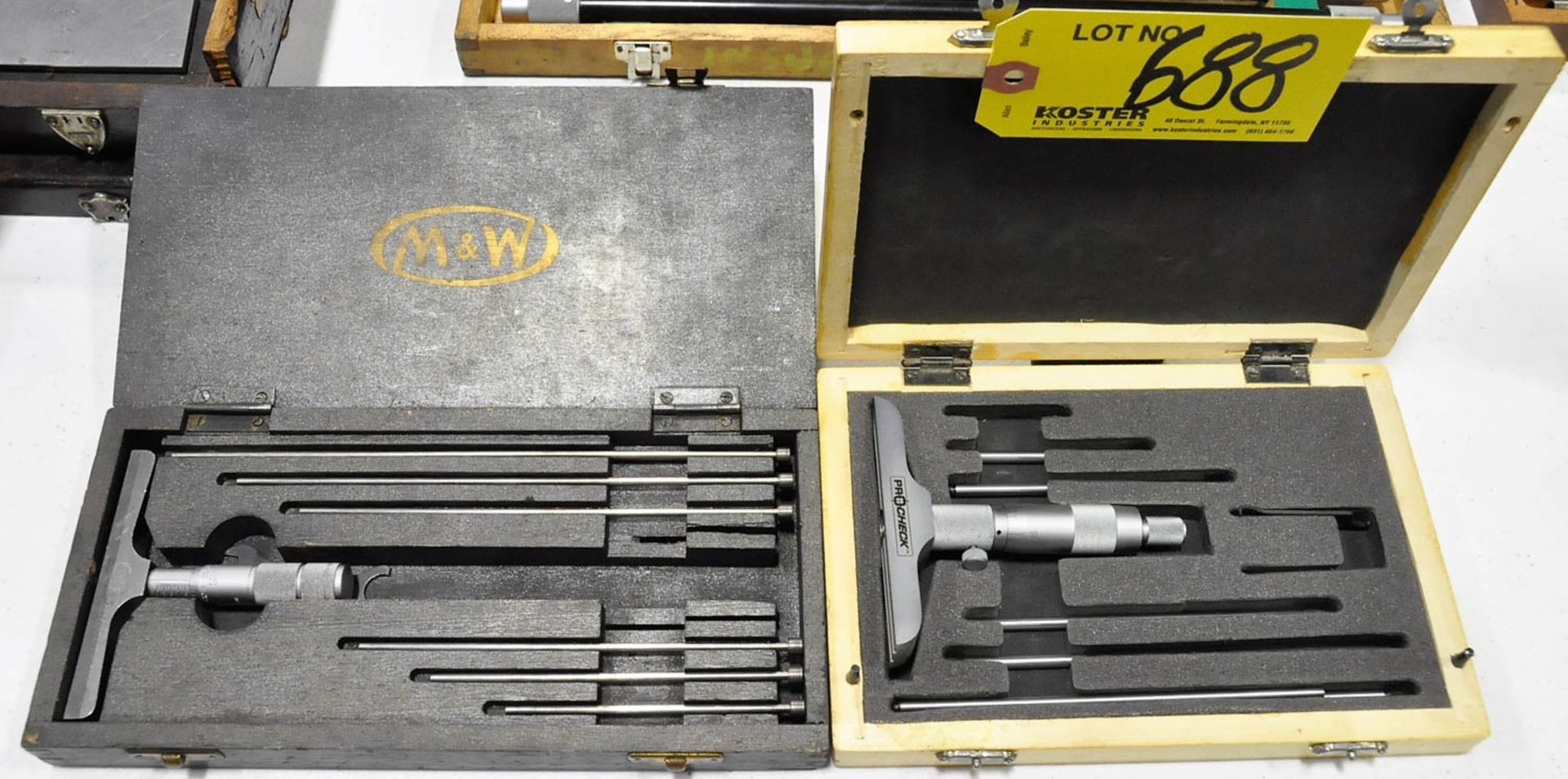 (1) M&W and (1) Pro Check Depth Micrometers with Cases