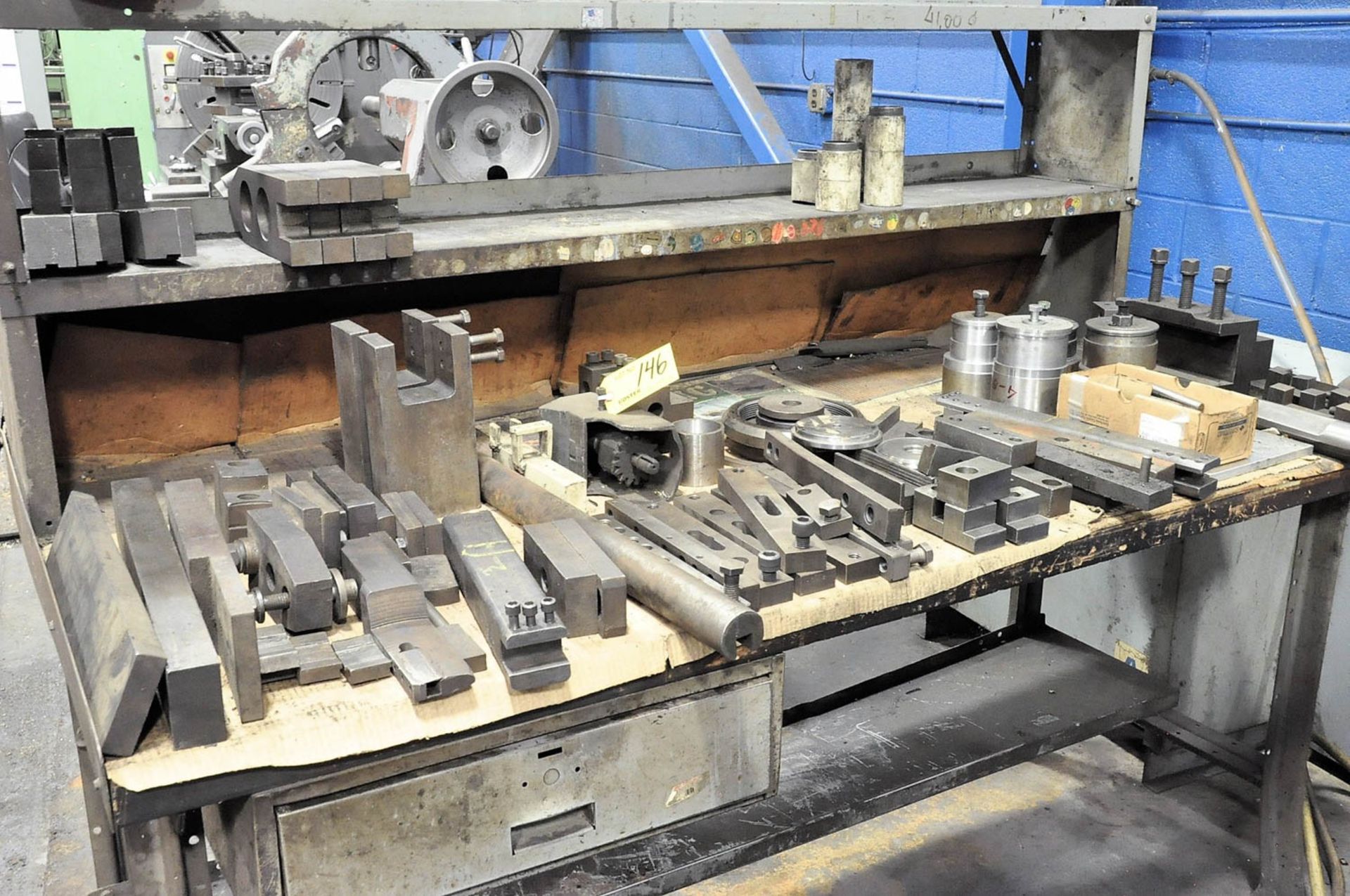 Lot of Assorted Lathe Tooling on Bench (Bench Not Included)