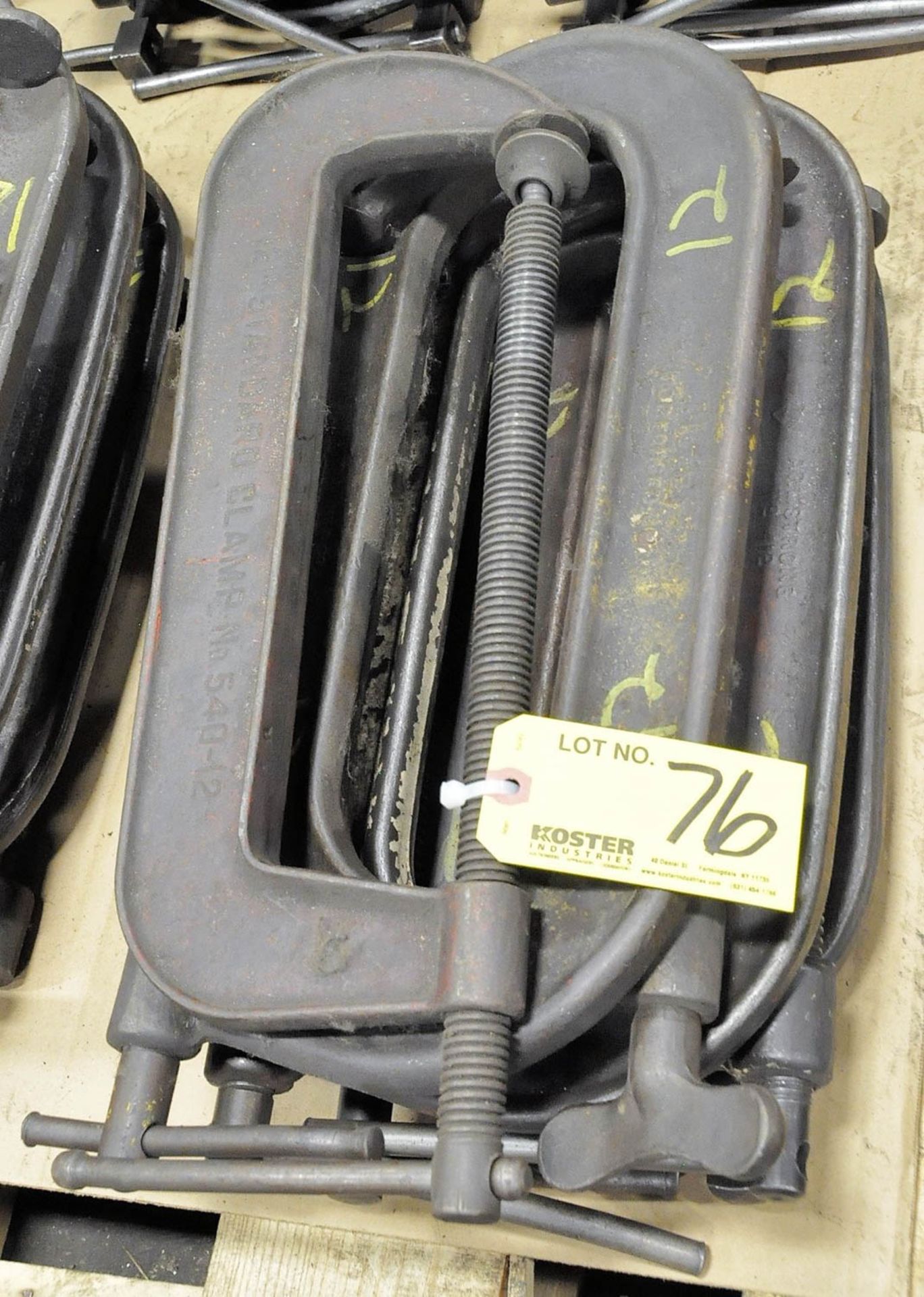 Lot of (6) 12" C-Clamps