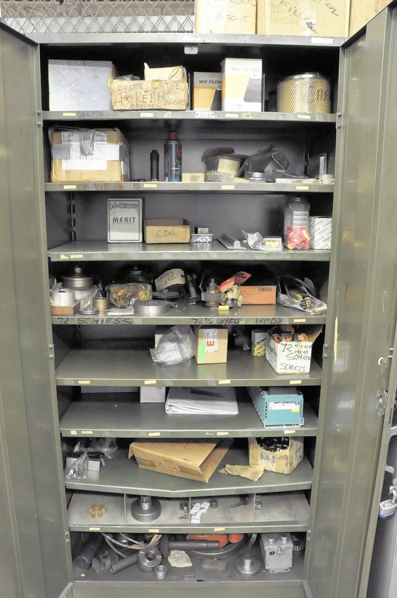 Lot of Spare Machine Parts for All Large Machines in the Shop in (3) Cabinets (Mezzanine) - Bild 2 aus 4