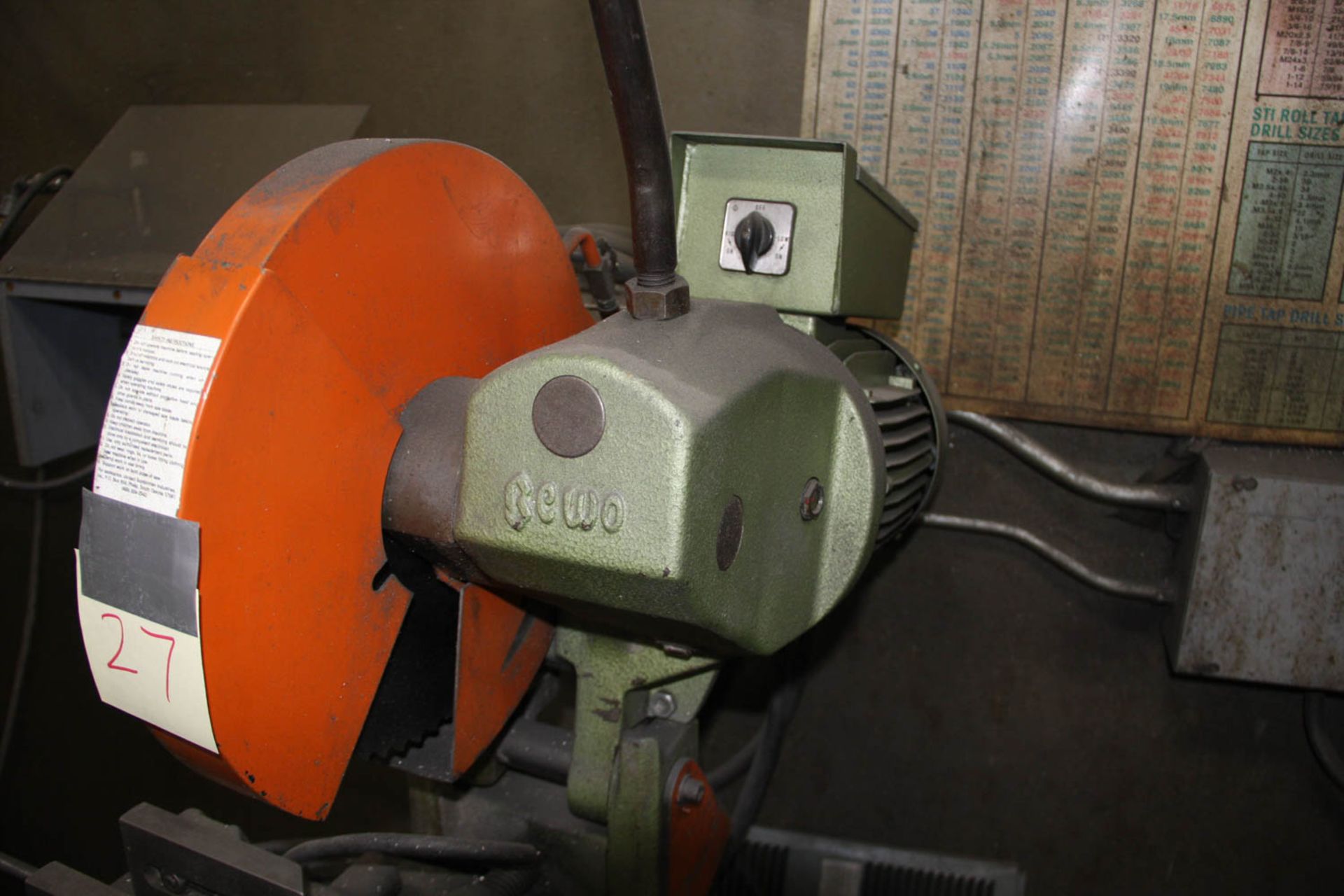 BEWO TYPE 350HT-PD COLD SAW, SWIVEL VISE, MANUAL CLAMP, S/N: 2052.07.92 - Image 3 of 4