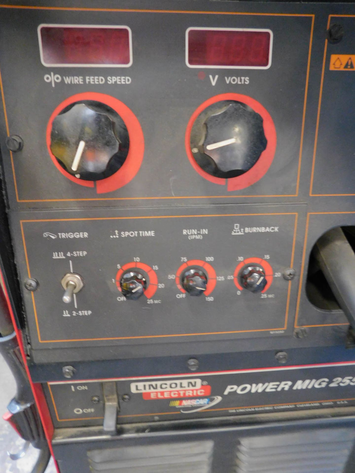 LINCOLN ELECTRIC POWER MIG 255 WELDER, S/N: V1020452858 (NO TANK) - Image 2 of 2